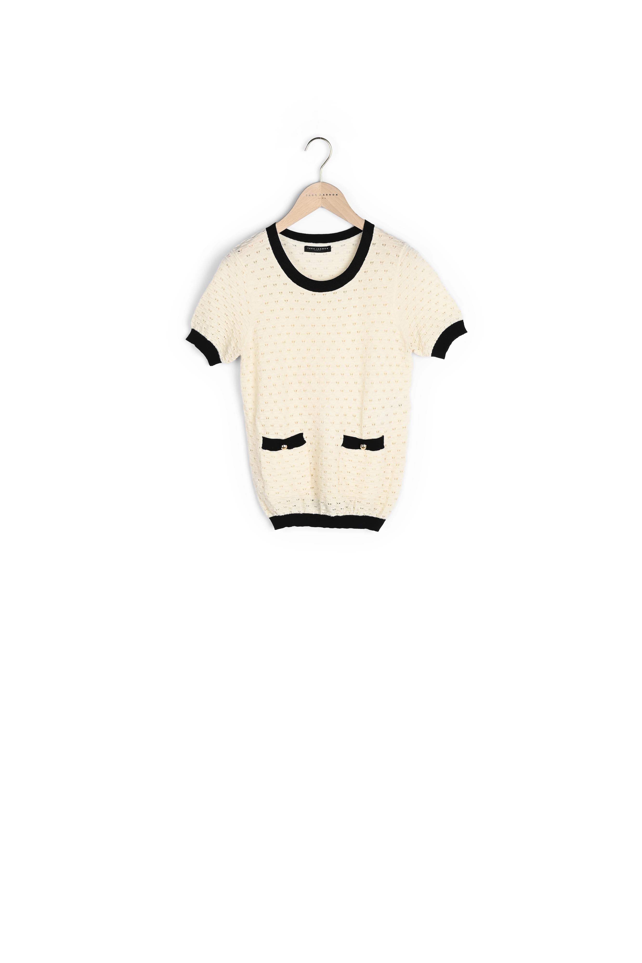 Pull Ponnie écru en merinos extrafin Faume - seconde main