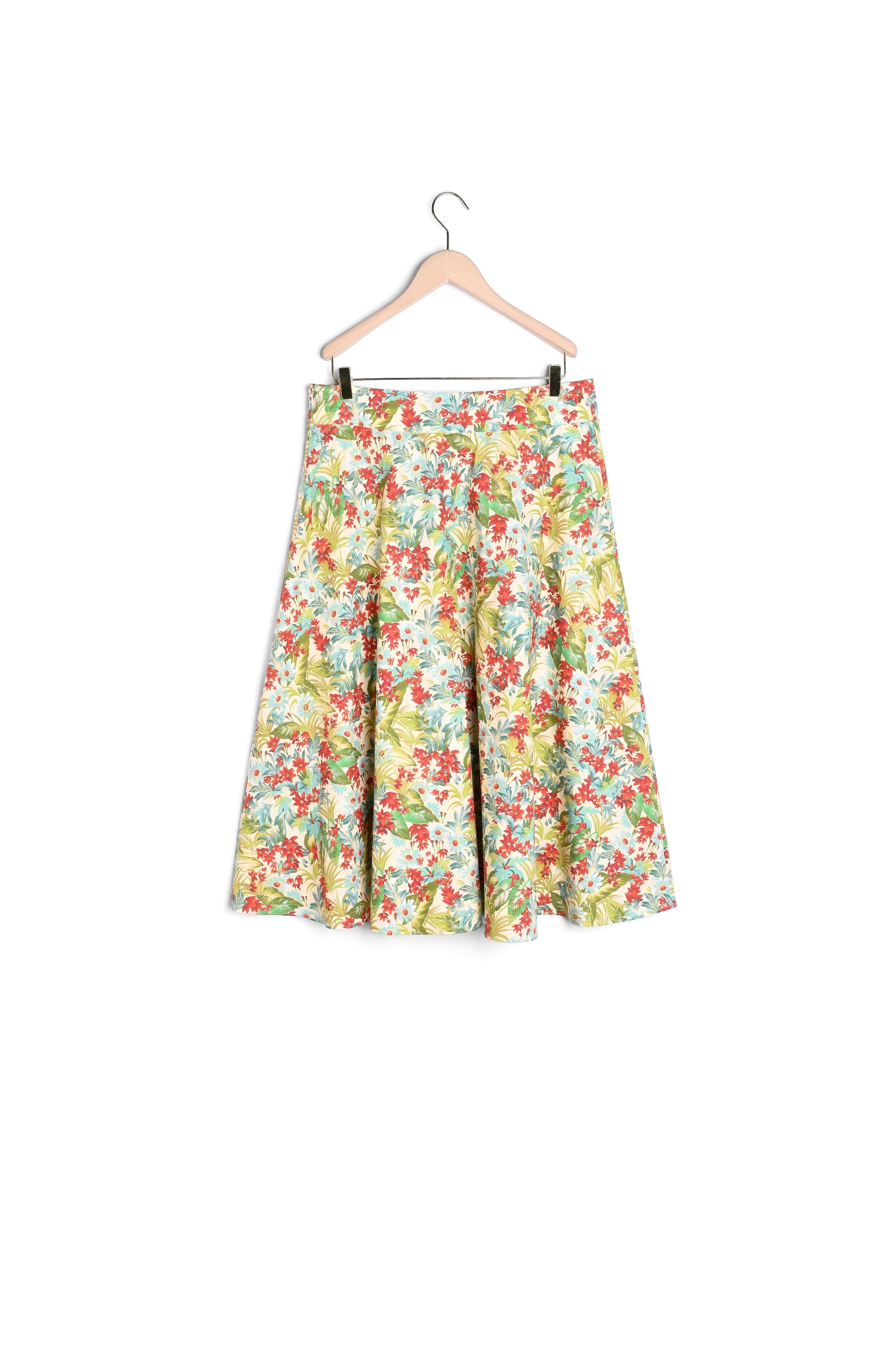 Jupe Jeanette écrue imprimé pampa en popeline de coton Faume - seconde main