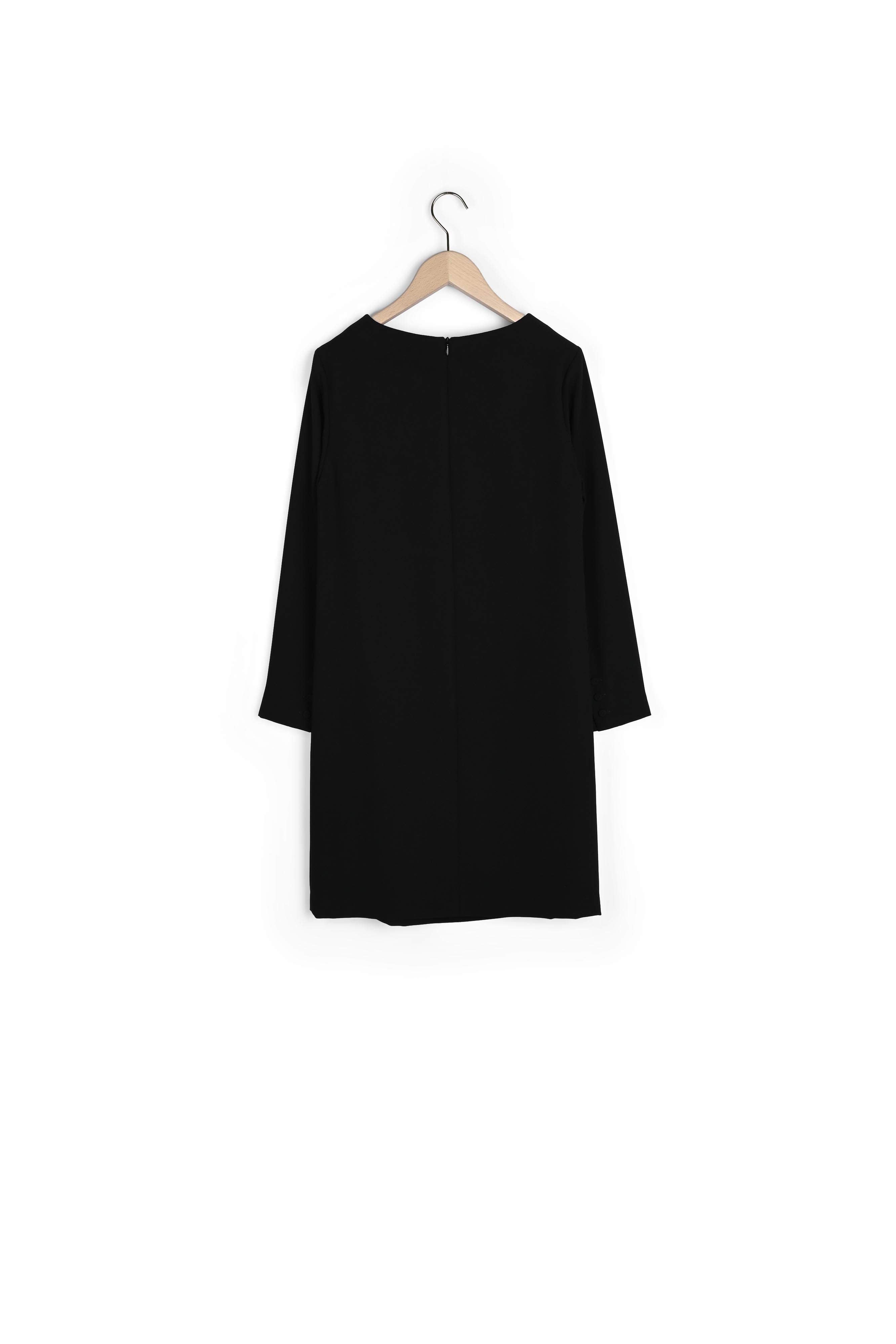 Robe courte Rosalinda en crêpe lourd noire Faume - seconde main