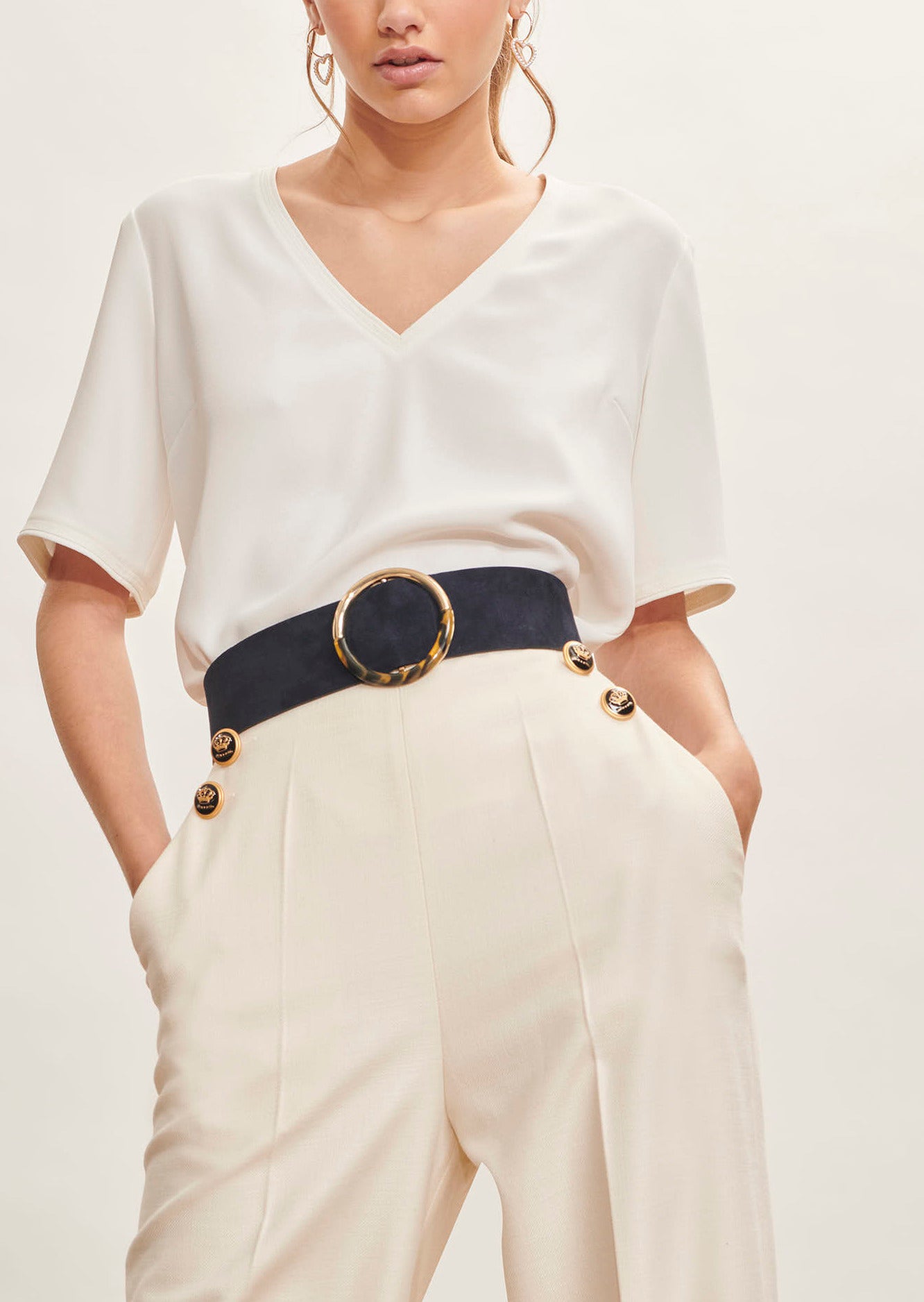 Top Toscane écru en crêpe Faume - seconde main