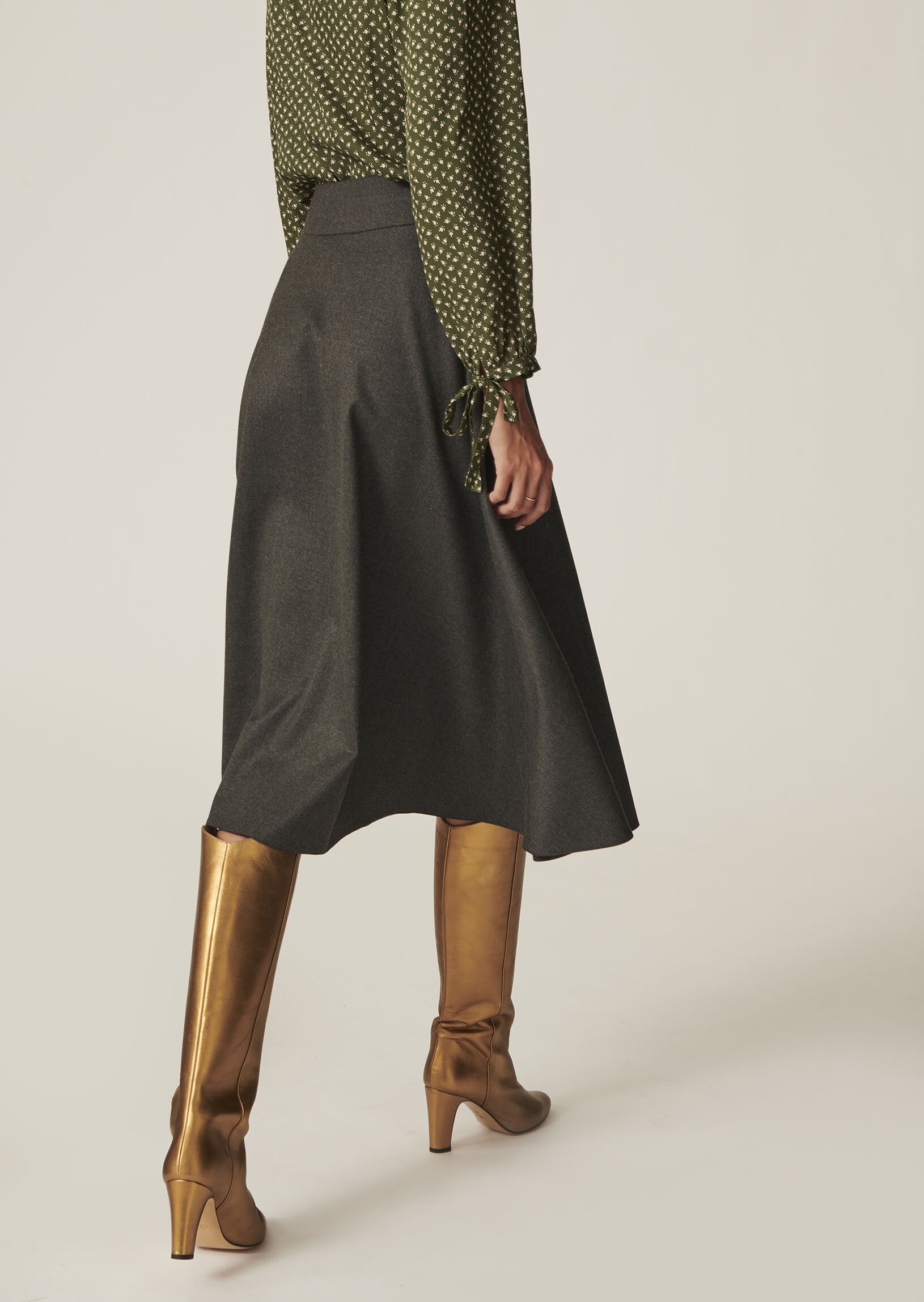 Jupe Jeanette gris foncé en flanelle Faume - seconde main