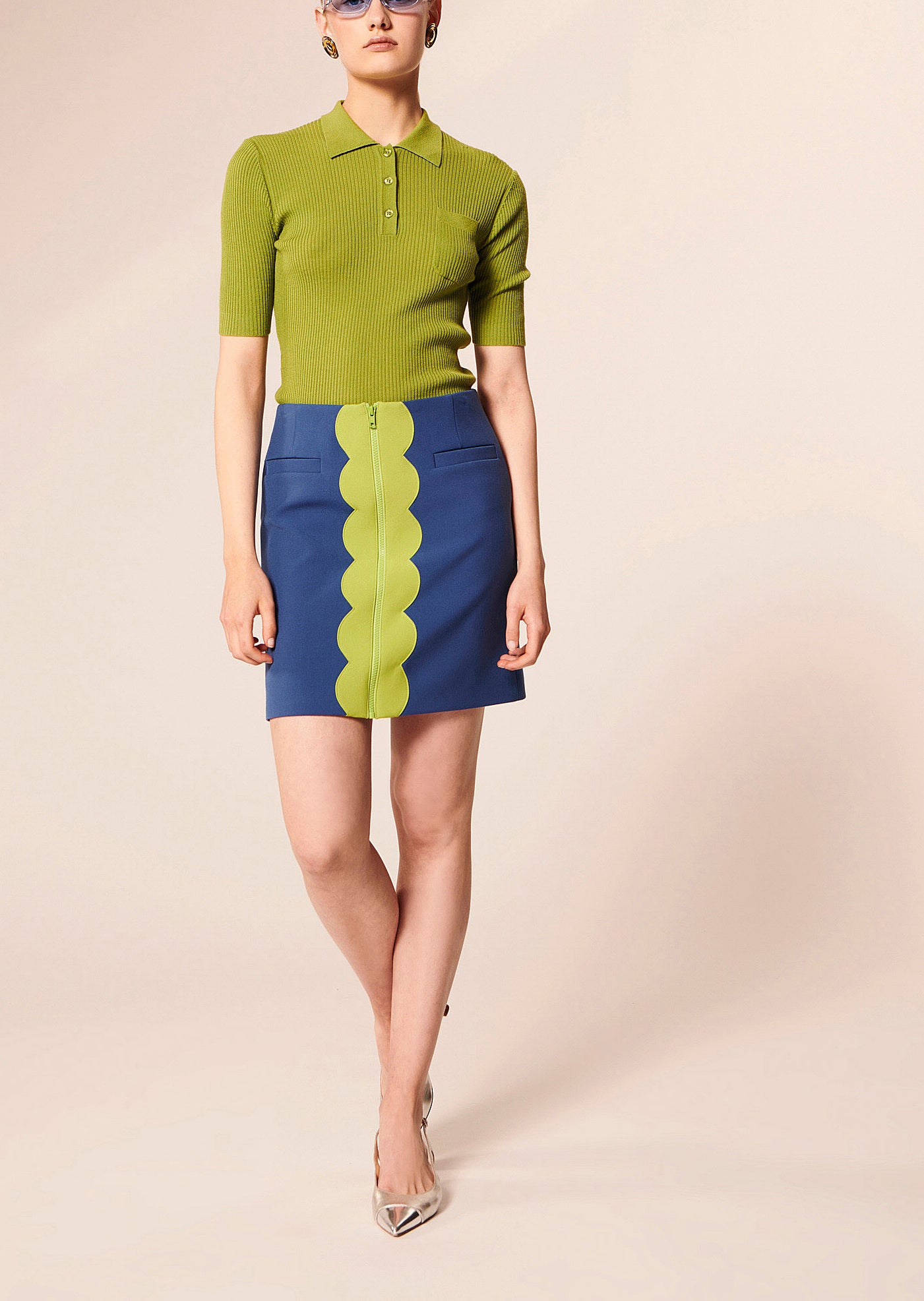 Jupe Jada bleue en toile double Faume - seconde main