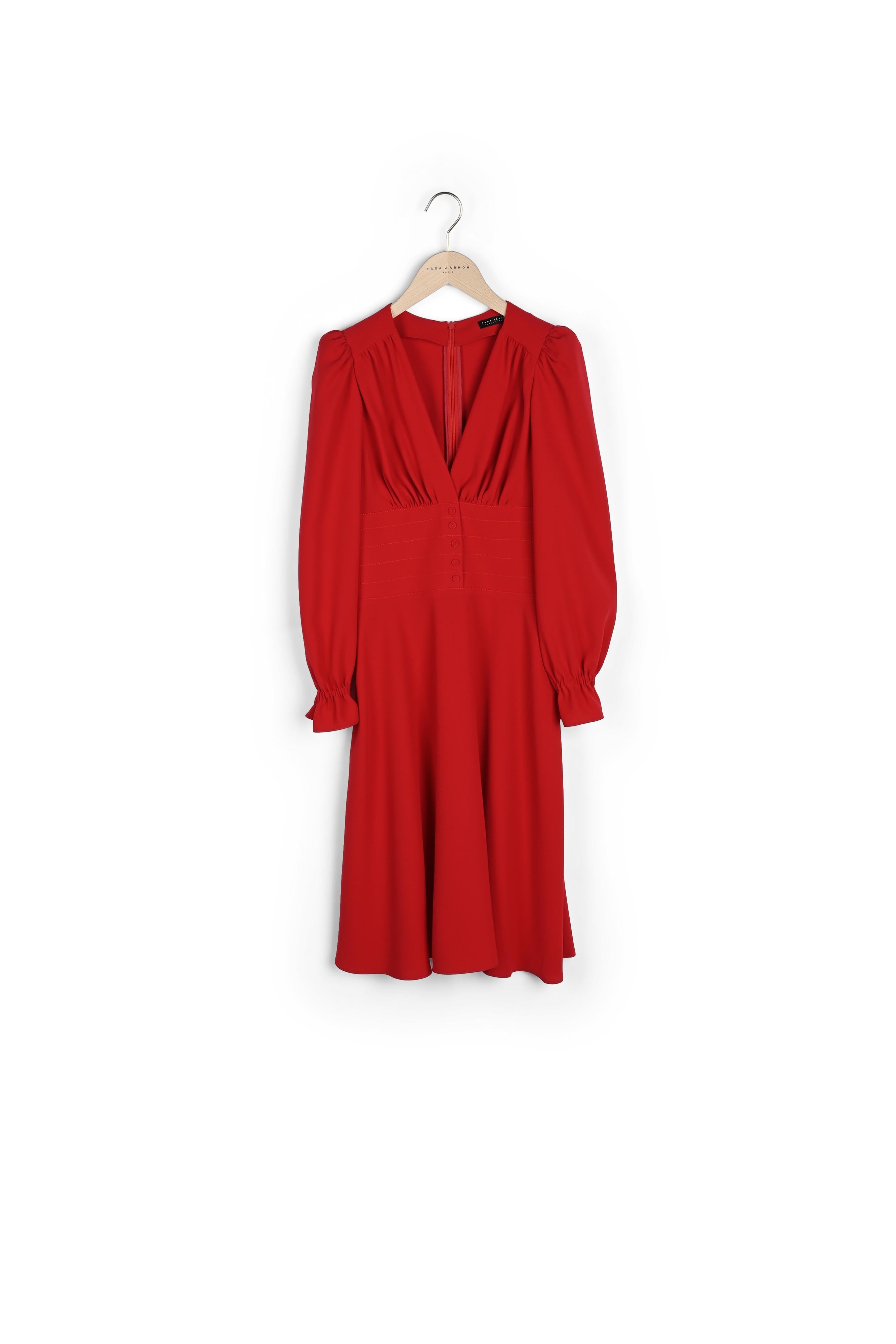 Robe Rosaria rouge en crêpe Faume - seconde main