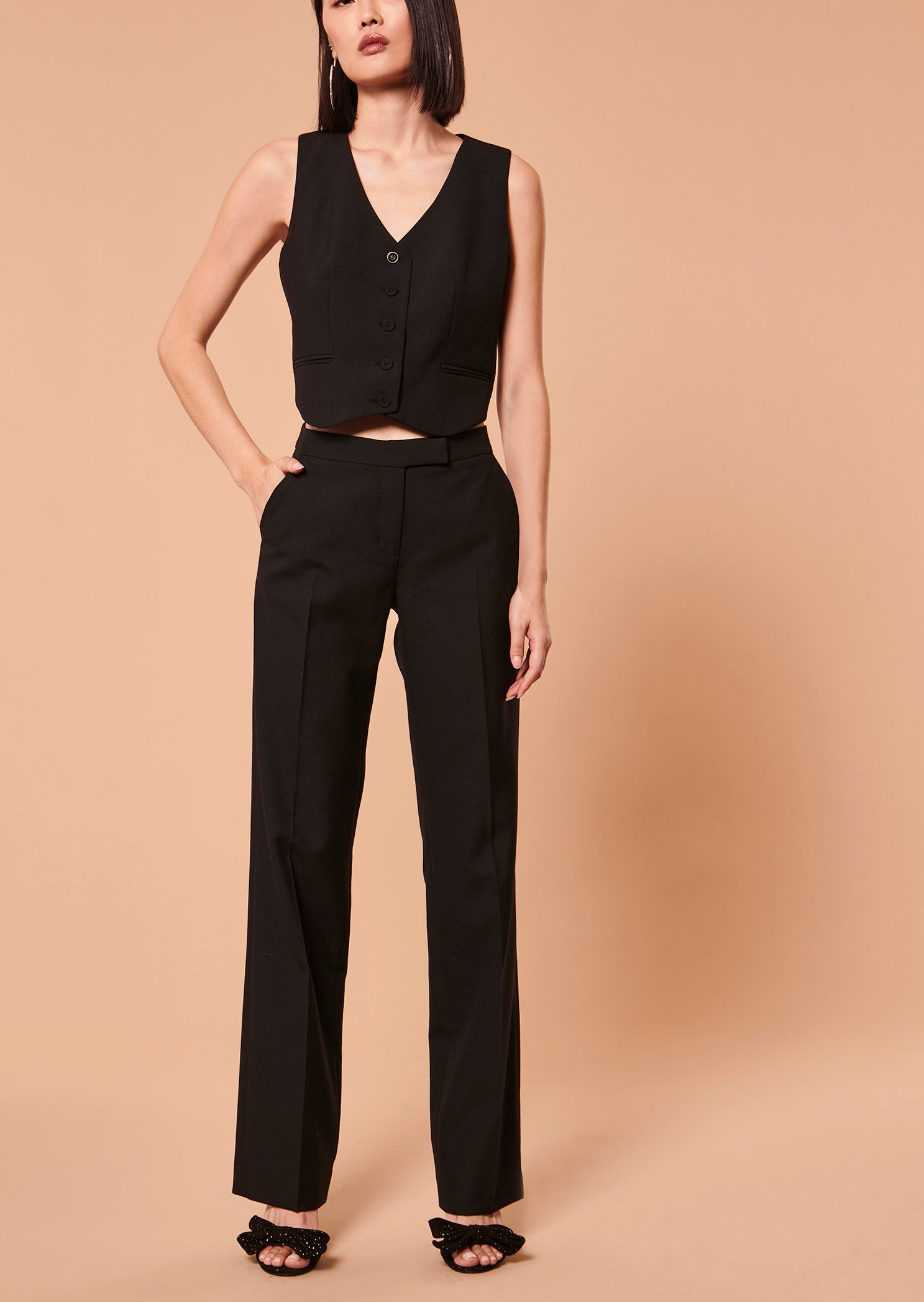 Pantalon Peter noir en laine froide Faume - seconde main