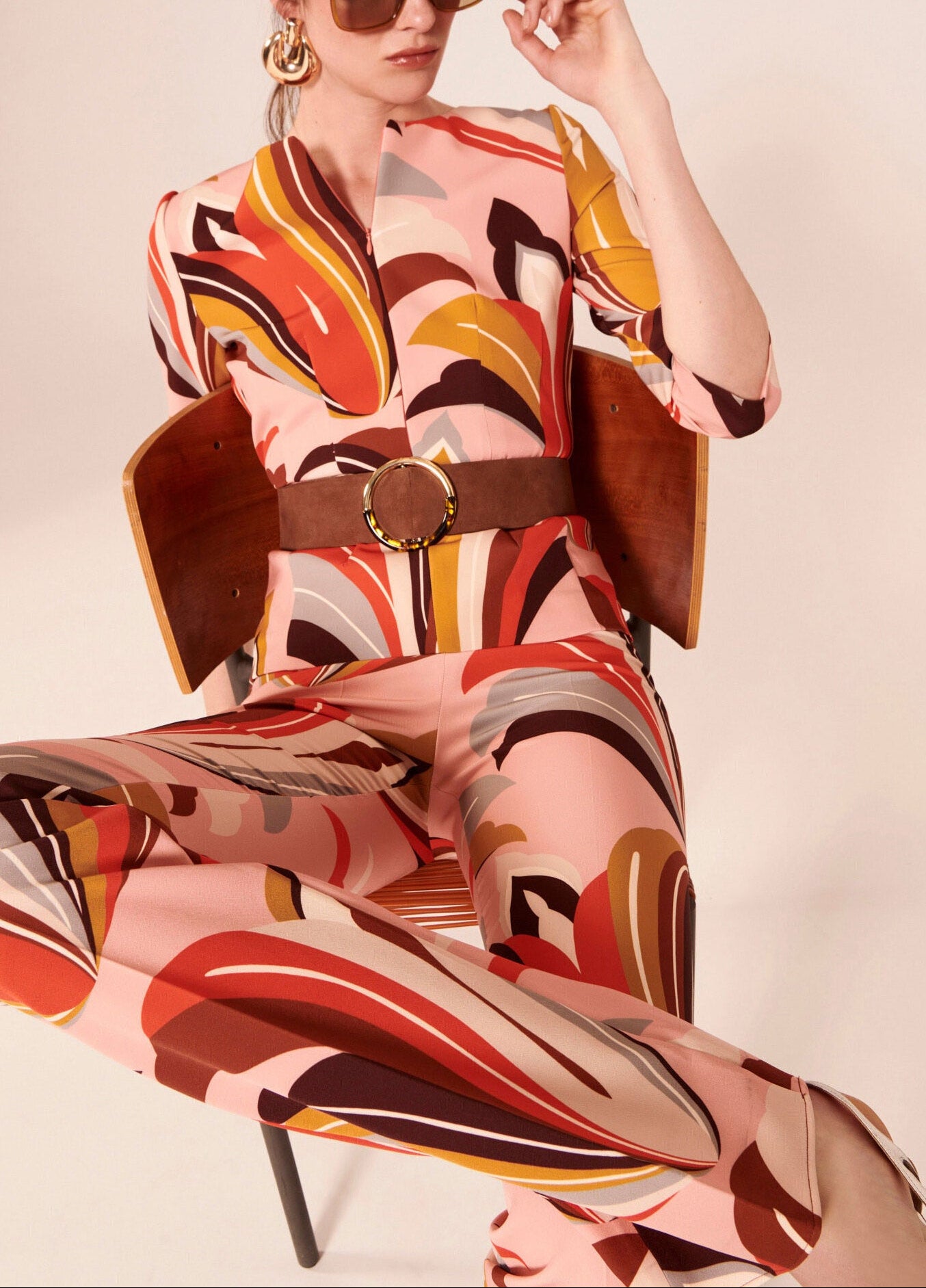 Pantalon Paivan marron imprimé graphique Faume - seconde main