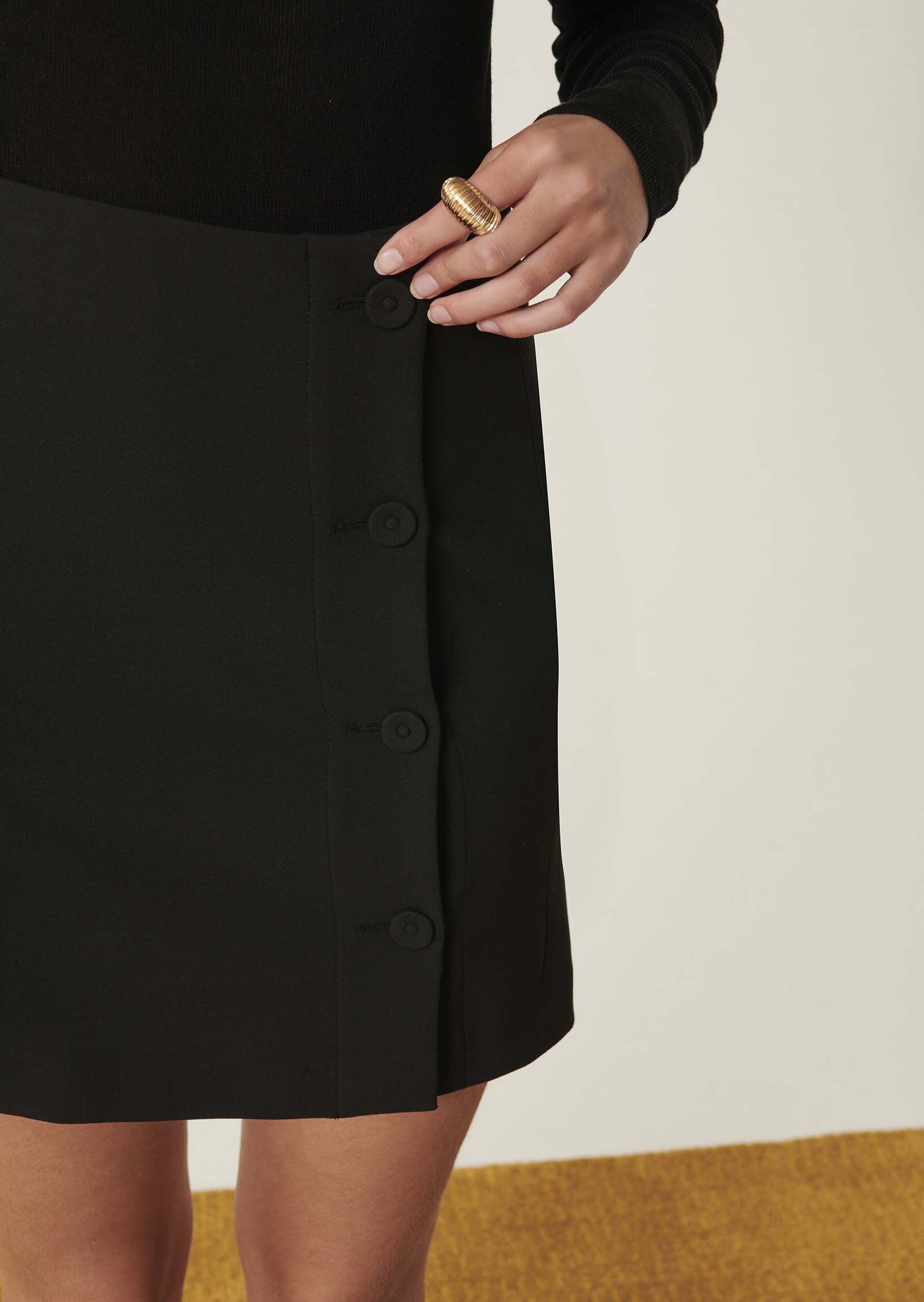 Jupe Jaana noire en toile double Faume - seconde main