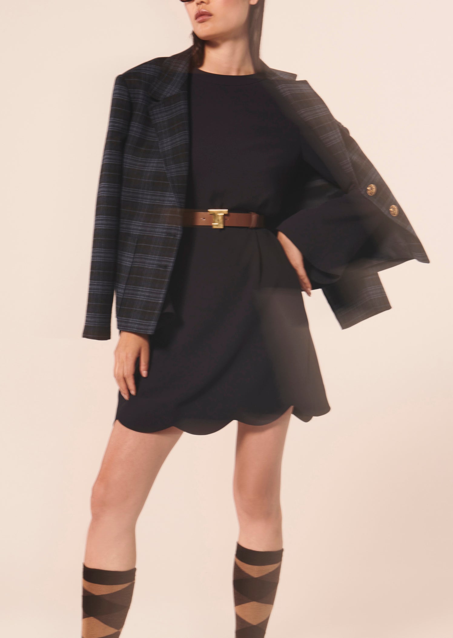 Robe Ruoda bleu nuit en crêpe Faume - seconde main