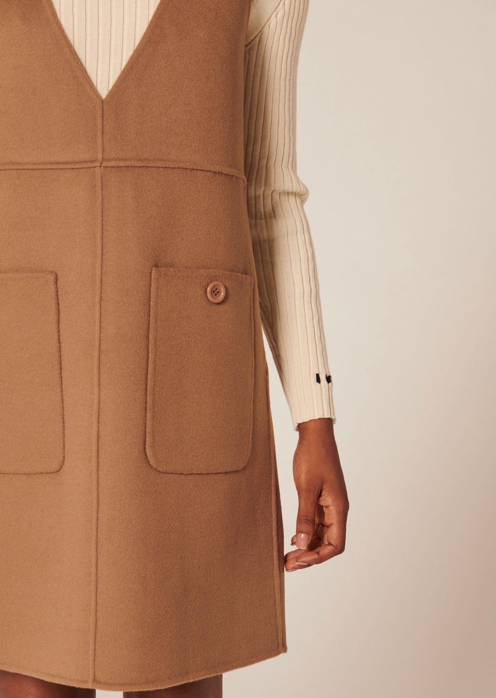 Robe Rutania camel en laine double face Faume - seconde main