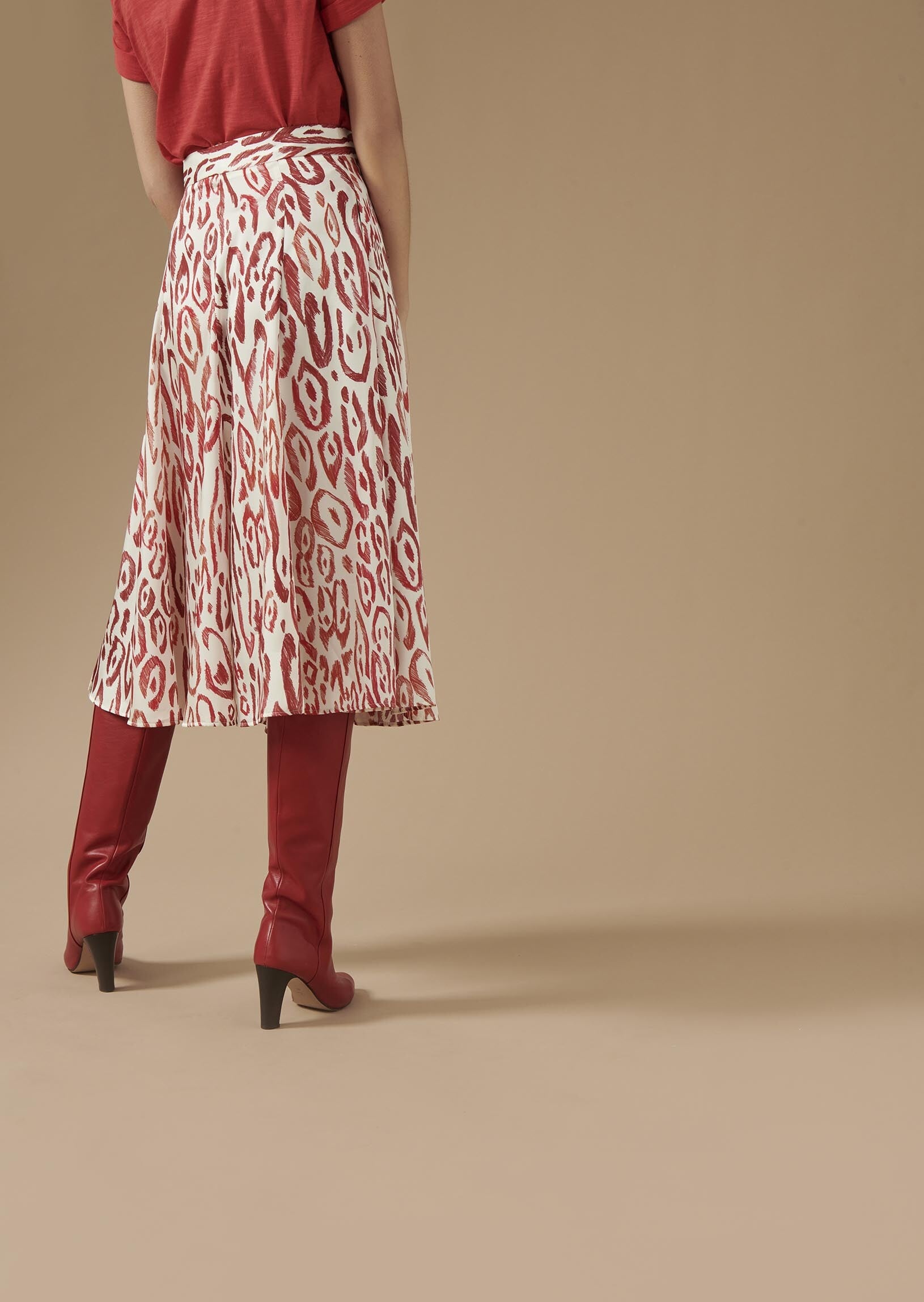 Jupe Jesta écrue imprimé graphique léopard Faume - seconde main