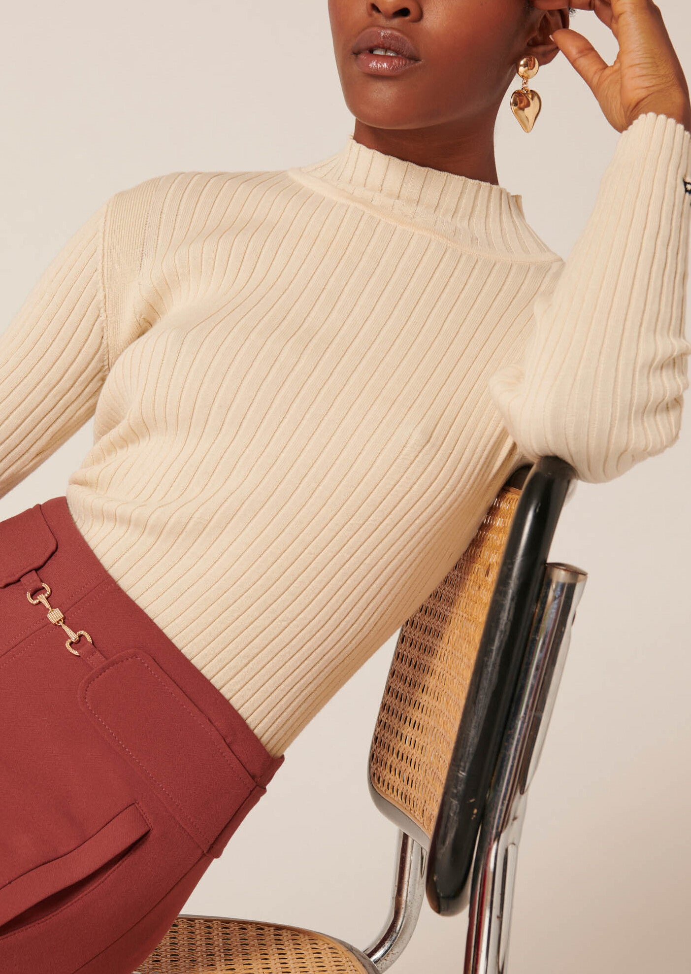 Pull Prudie écru en coton Faume - seconde main