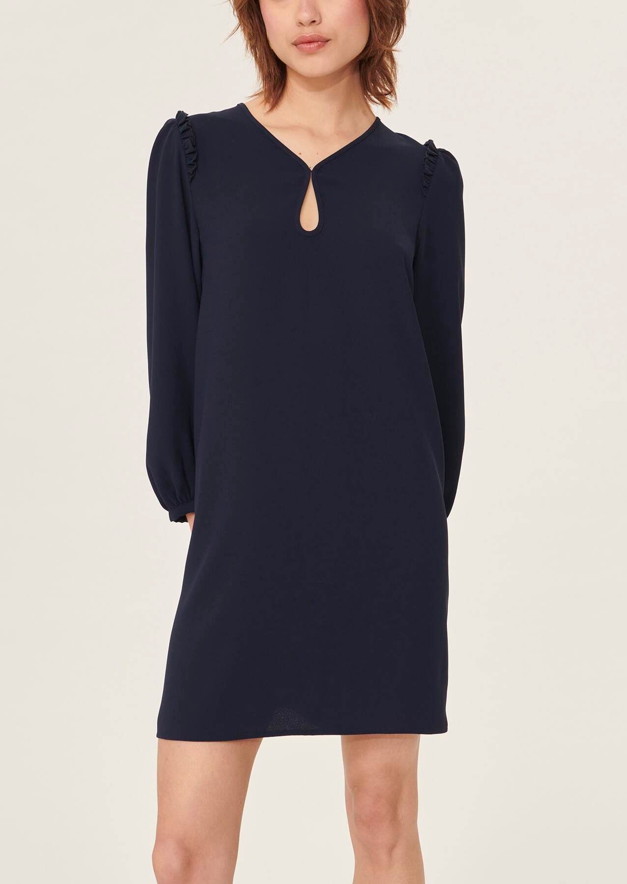 Robe Ruffa bleu nuit en crêpe Faume - seconde main