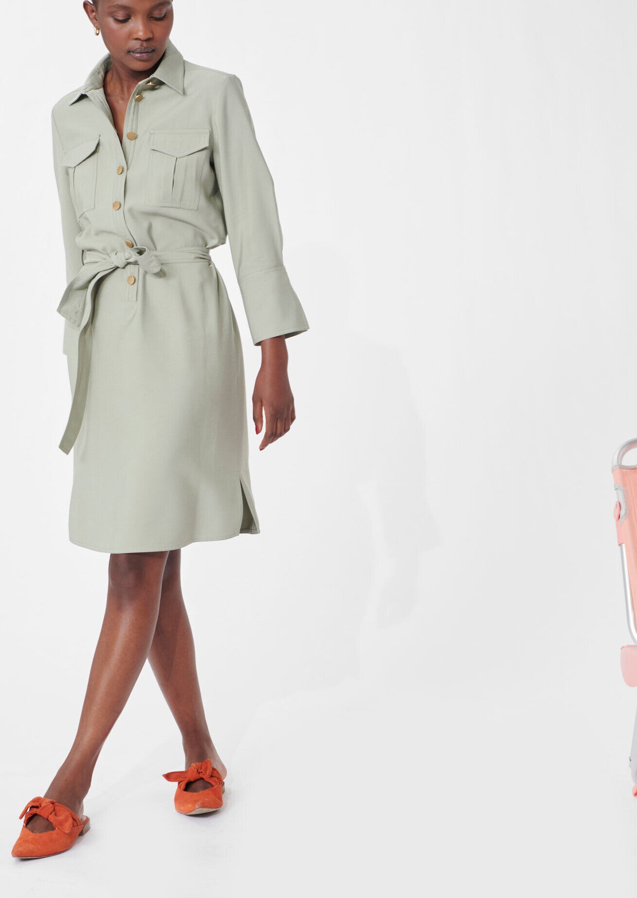 Robe Rolande vert pâle fluide Faume - seconde main