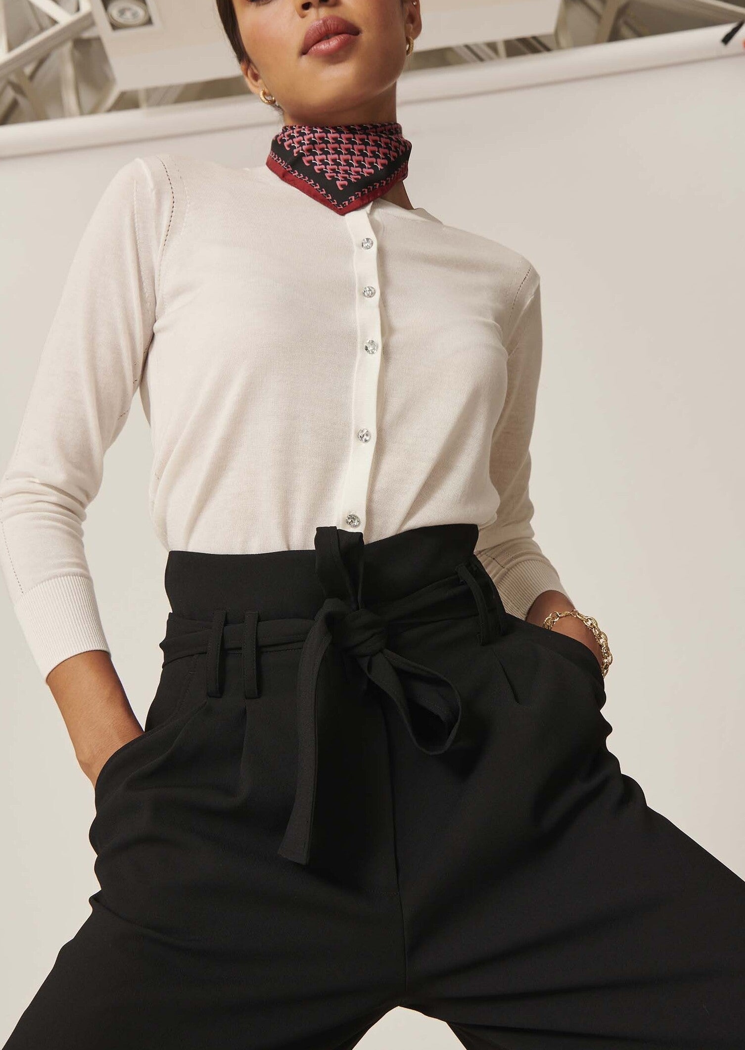 Gilet Geffrey écru en tencel extrafin Faume - seconde main