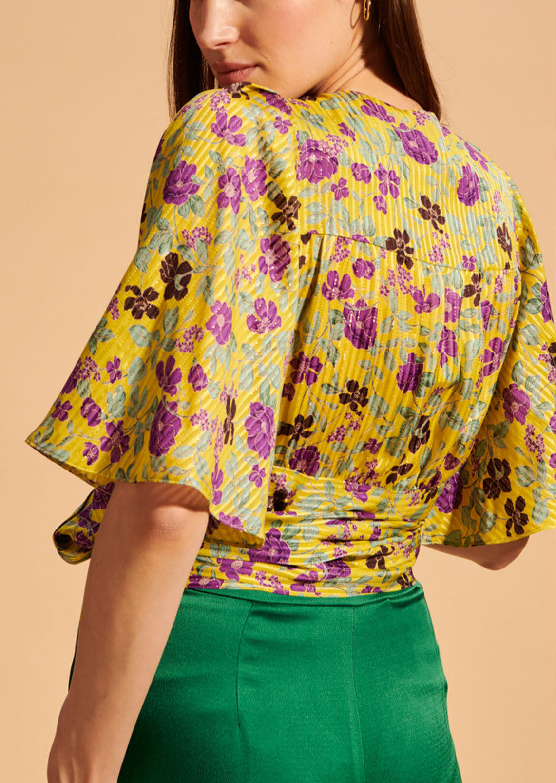 Top Tuilerie en viscose et soie jaune Faume - seconde main