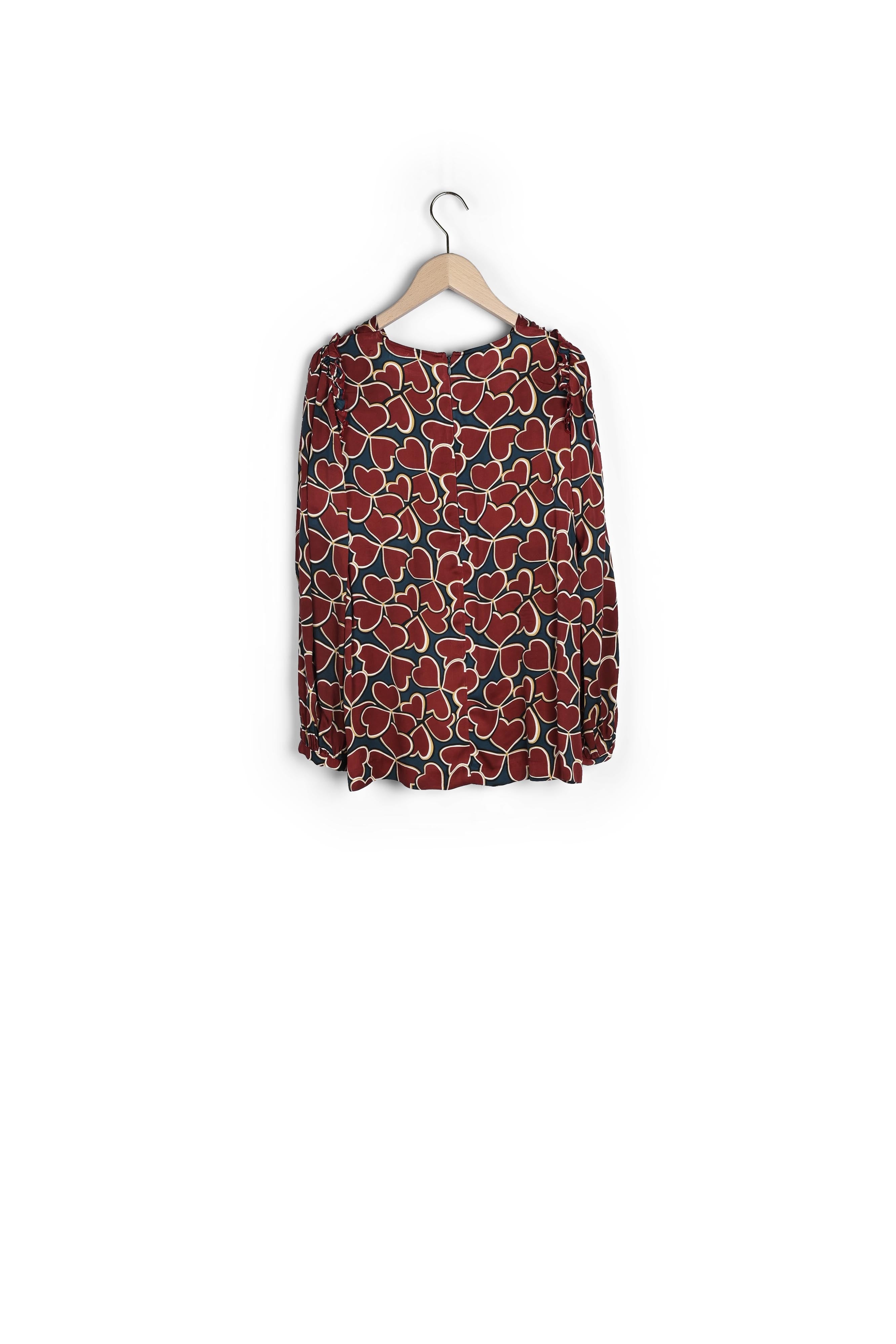 Top Toile vert imprimé trèfles Faume - seconde main