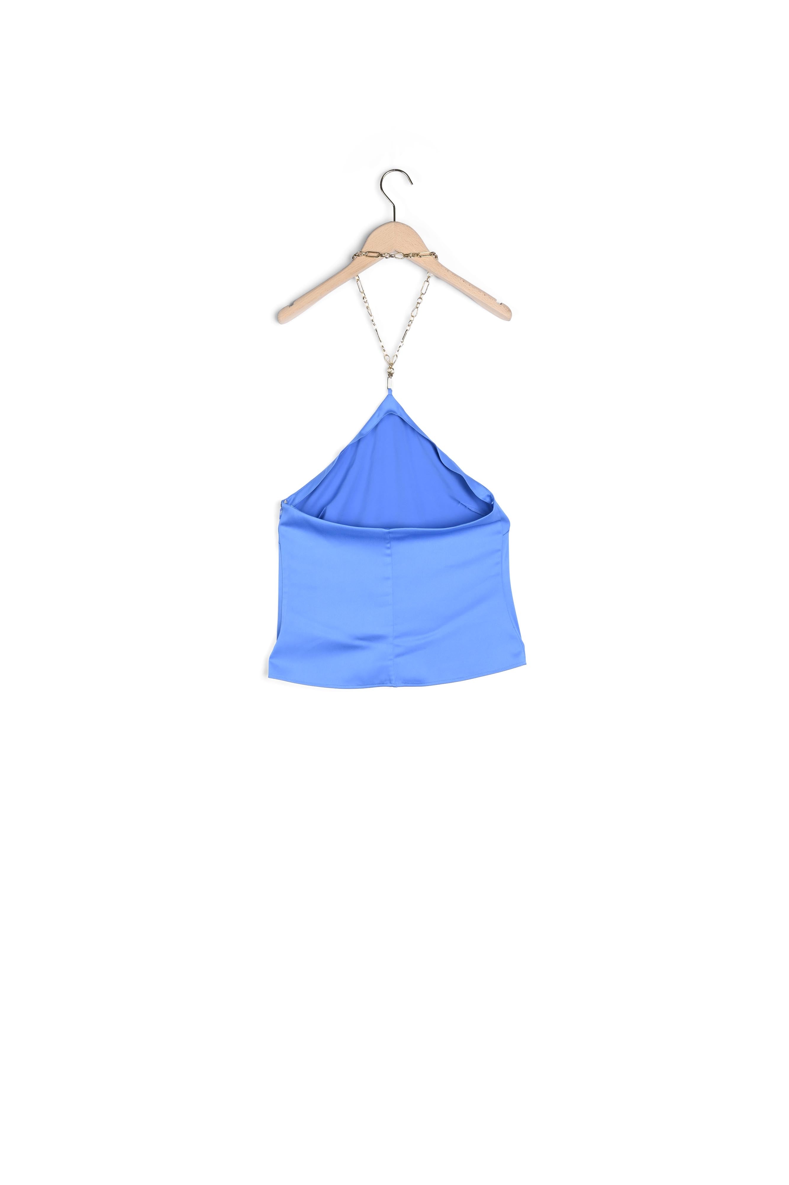 Top Twenties bleu en satin Faume - seconde main