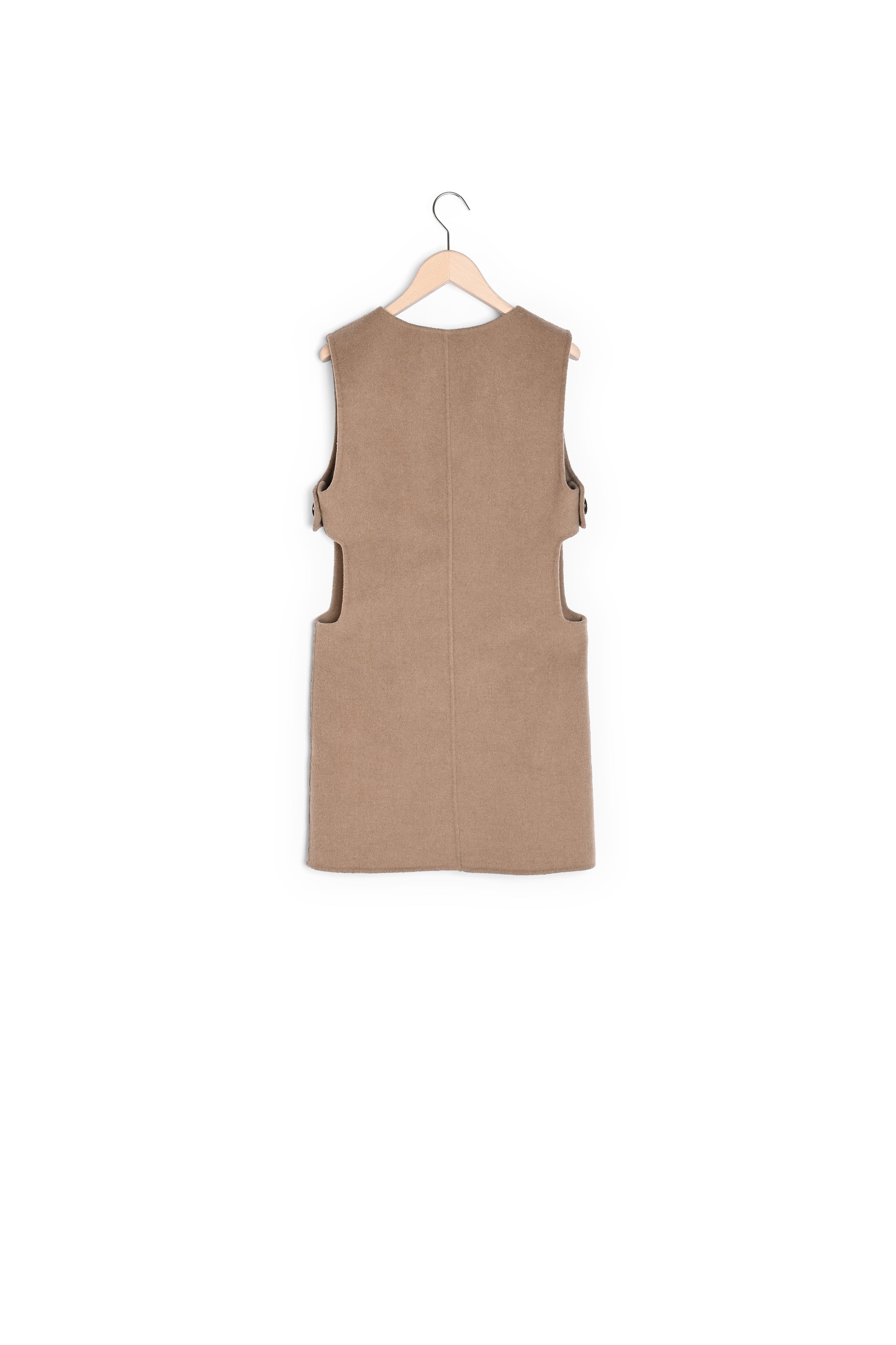 Robe Roma beige en laine double face Faume - seconde main