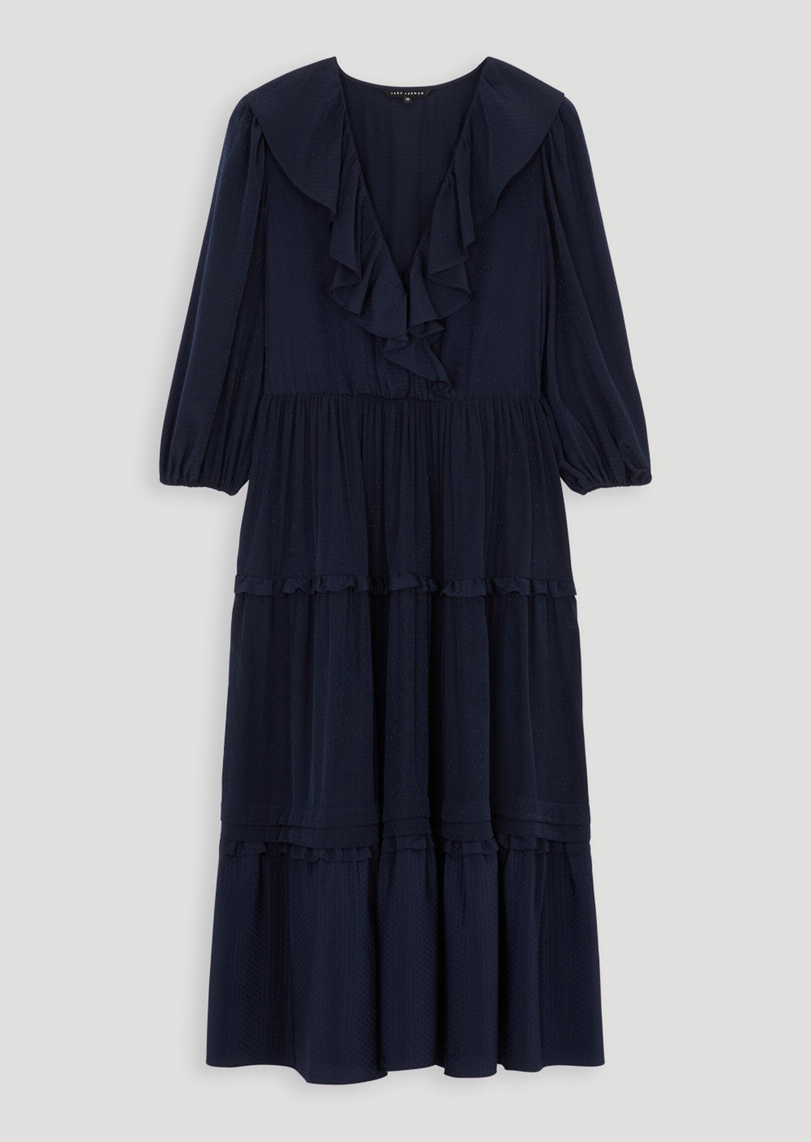 Robe bleu nuit à volants Faume - seconde main