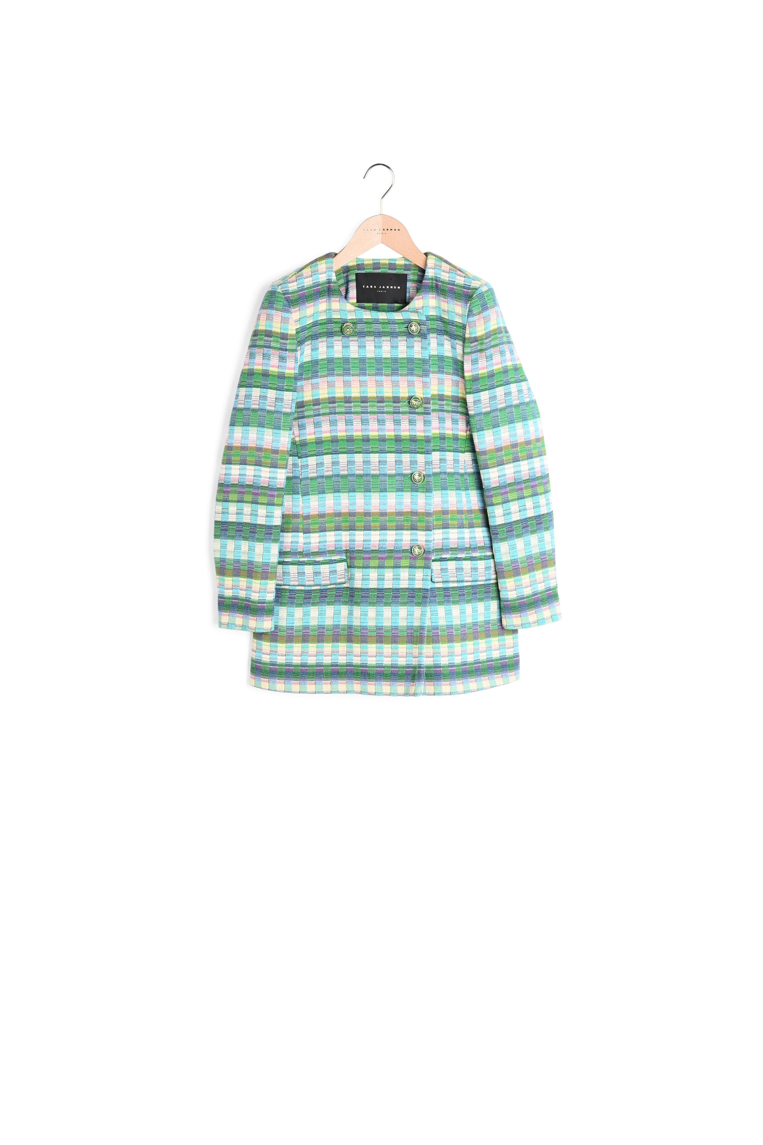 Manteau Maia vert en jacquard Faume - seconde main