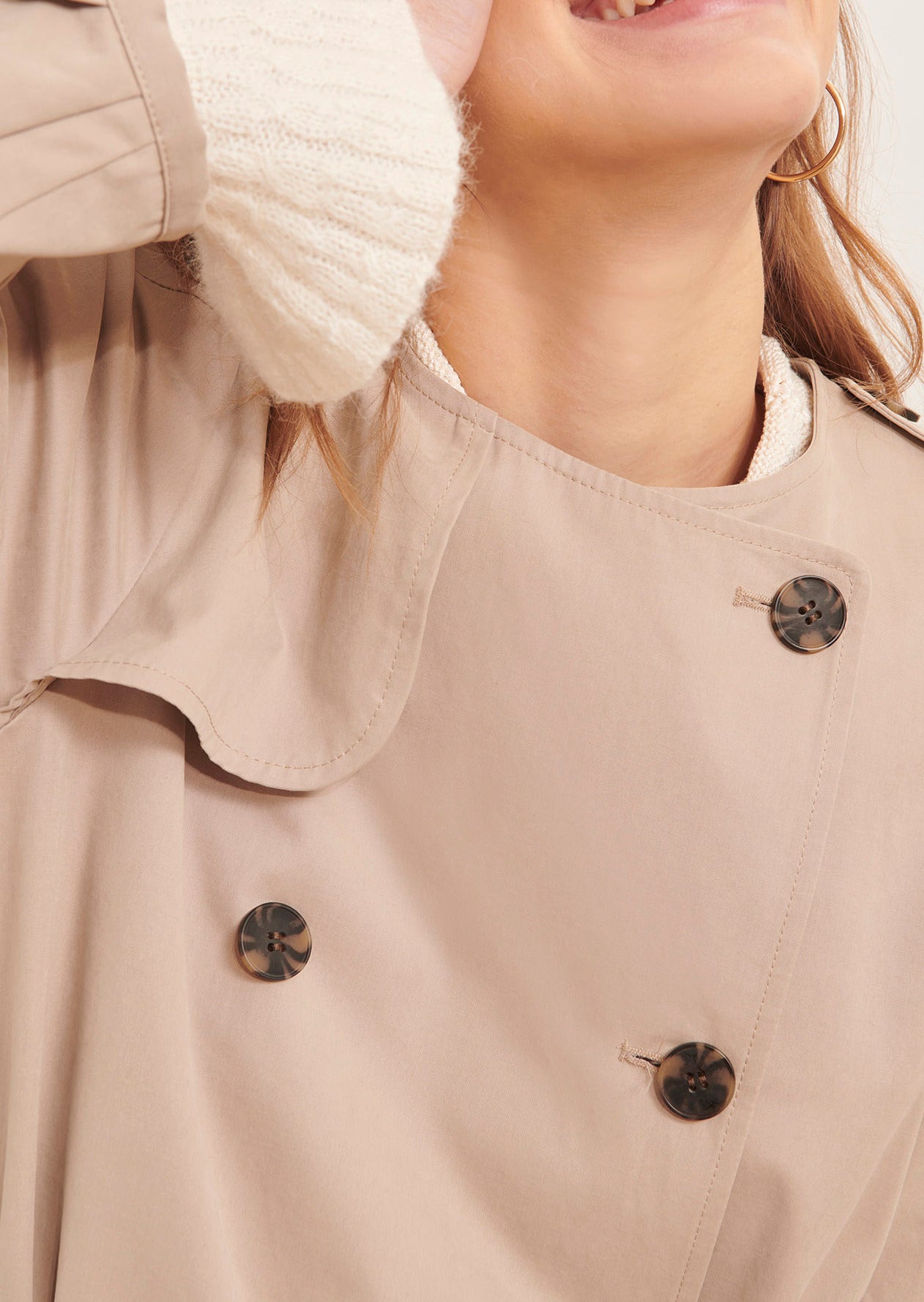 Trench-coat Idylle beige peau de pêche Faume - seconde main