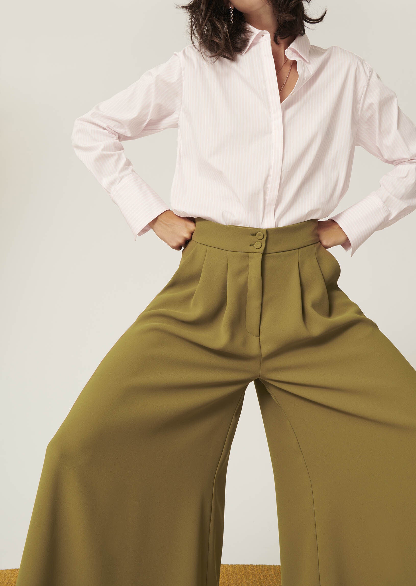 Pantalon Patsy bronze en crêpe Faume - seconde main