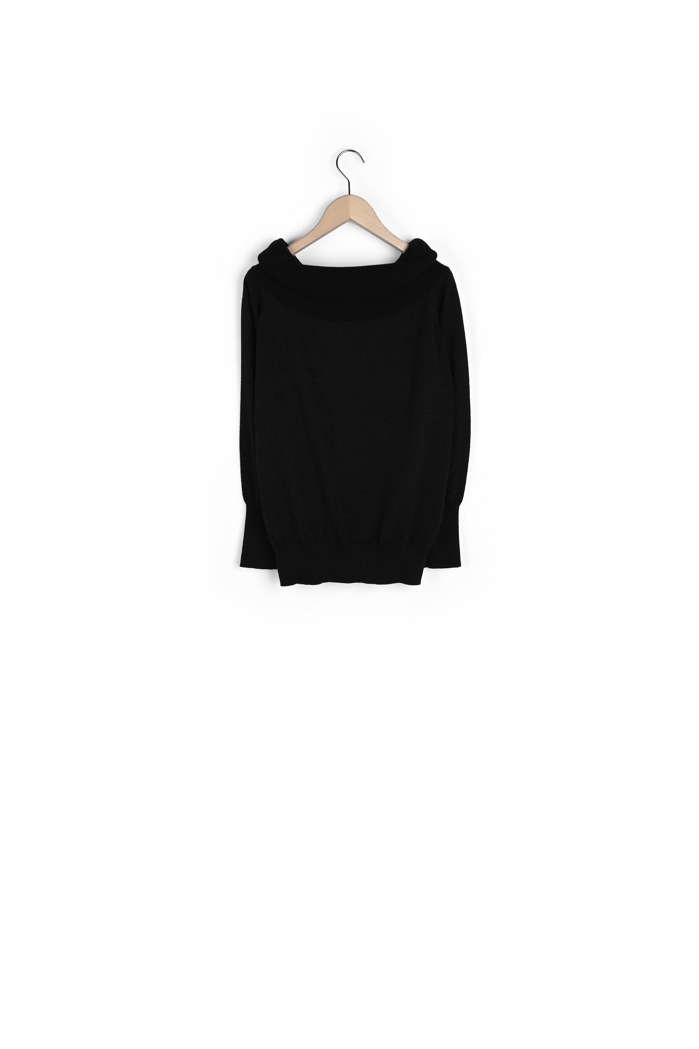 Pull Pin-Up noir en merinos et cachemire Faume - seconde main