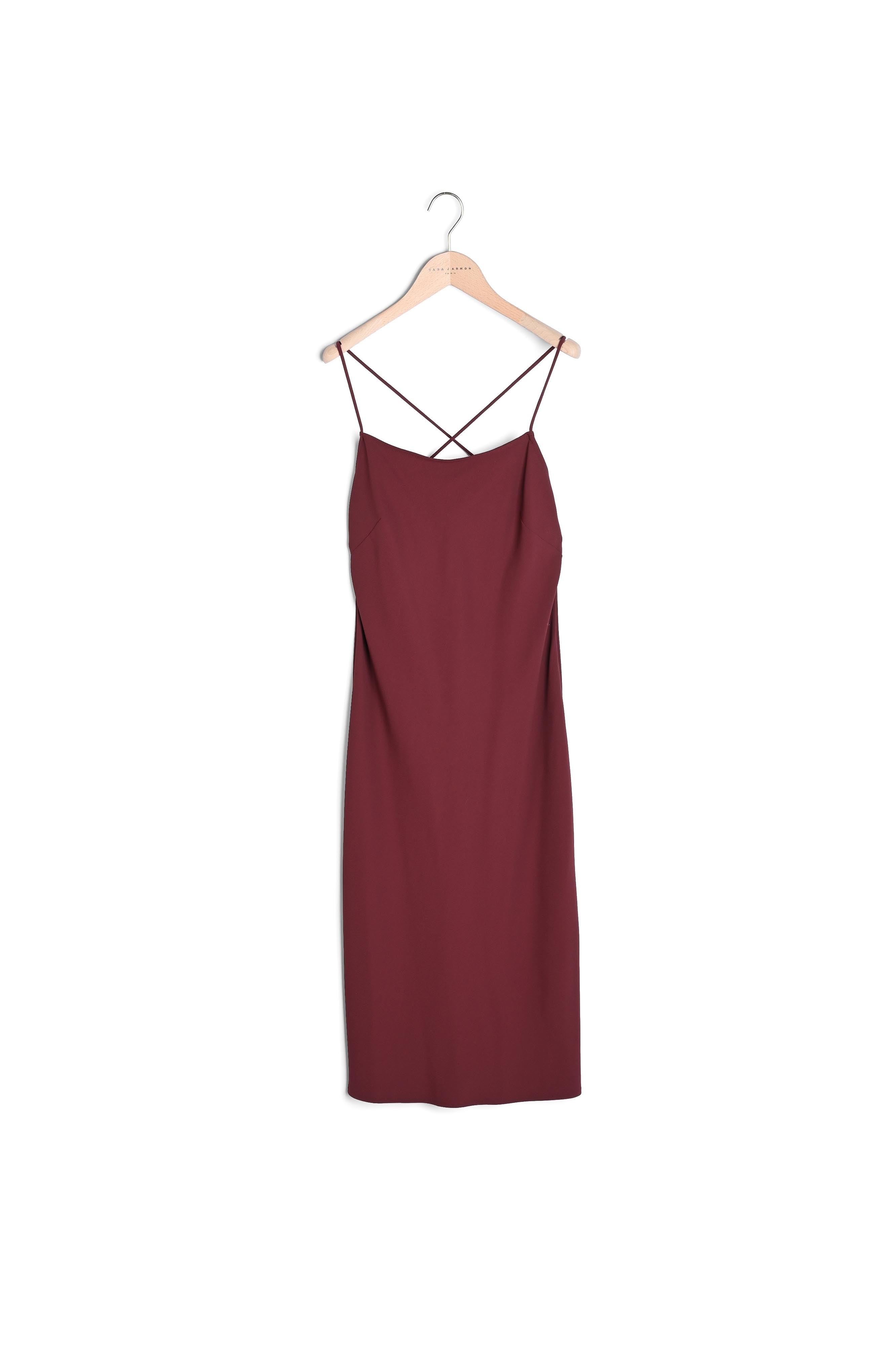 Robe Reany bordeaux en crêpe envers satin Faume - seconde main