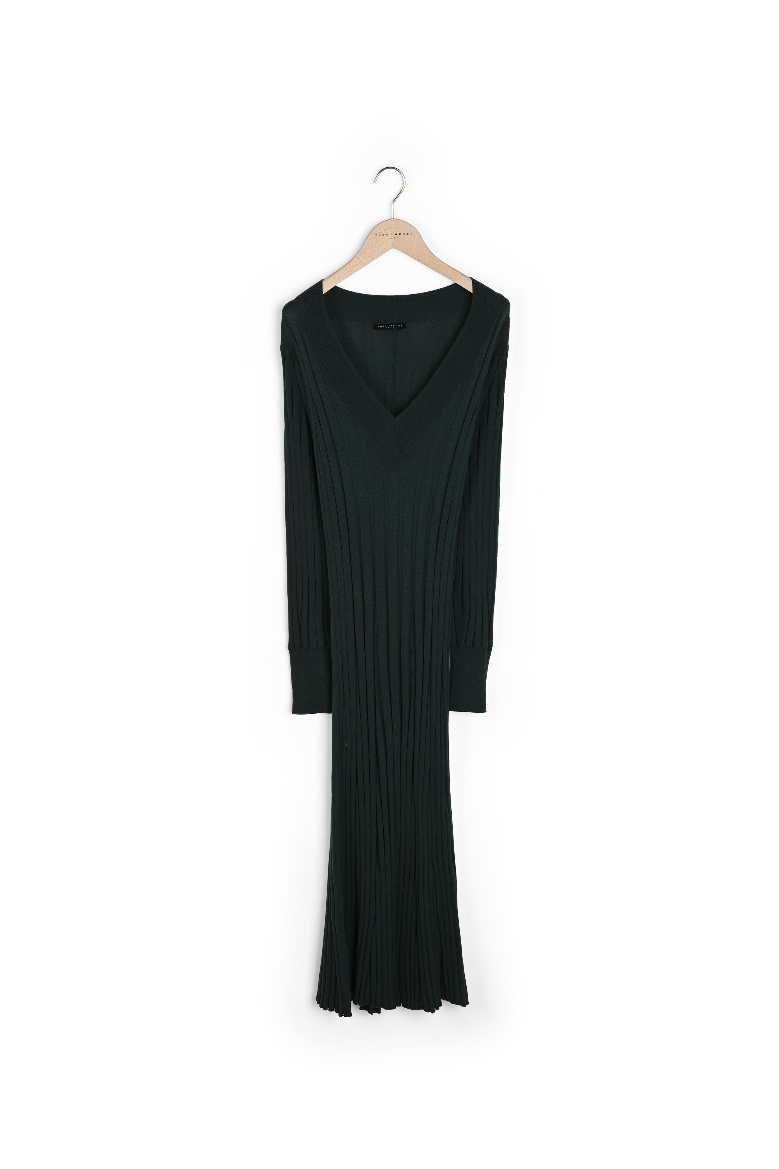 Robe Ryoka verte en laine merinos Faume - seconde main