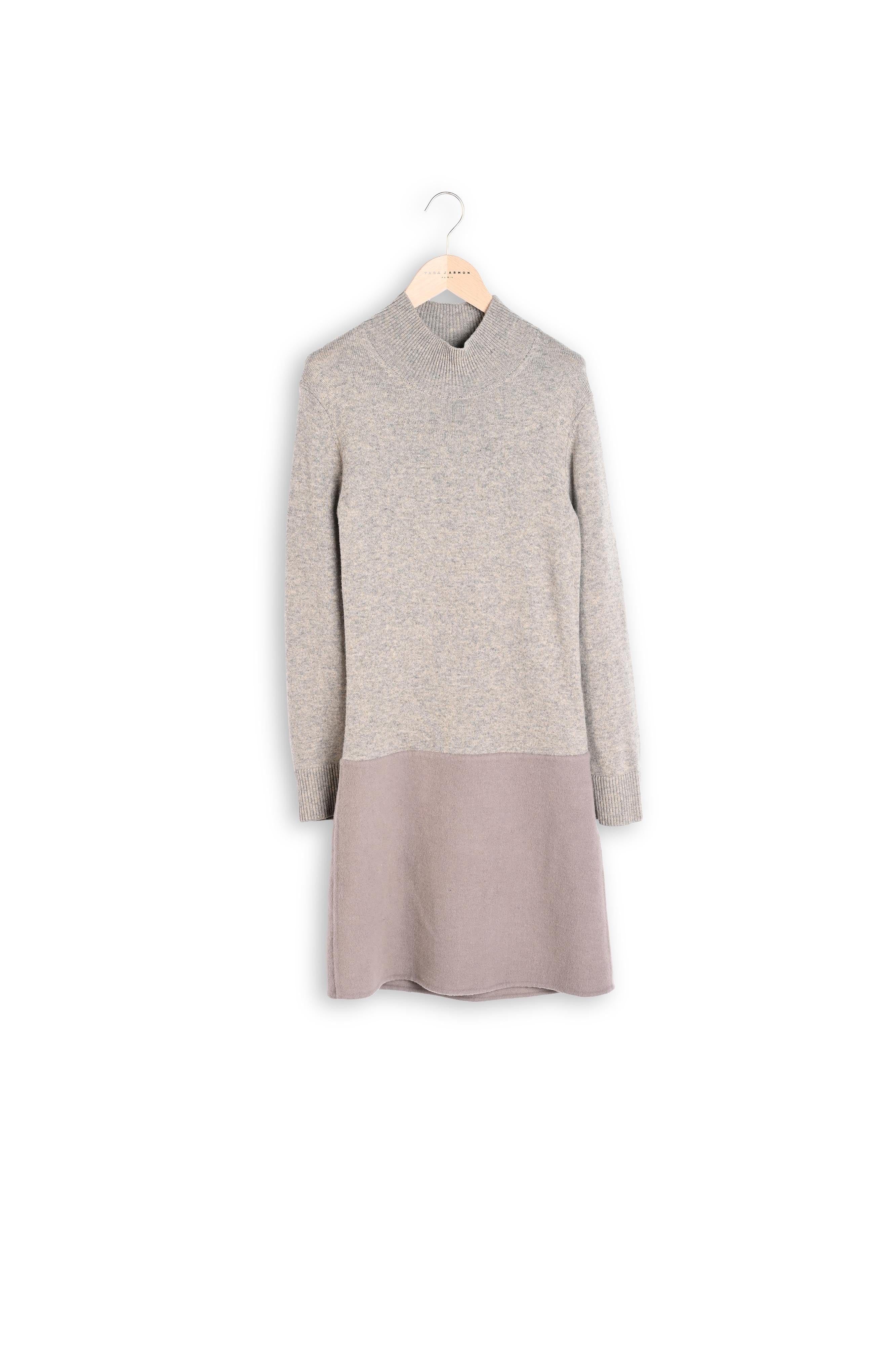 Robe Roussette beige en laine merinos et alpaga Faume - seconde main