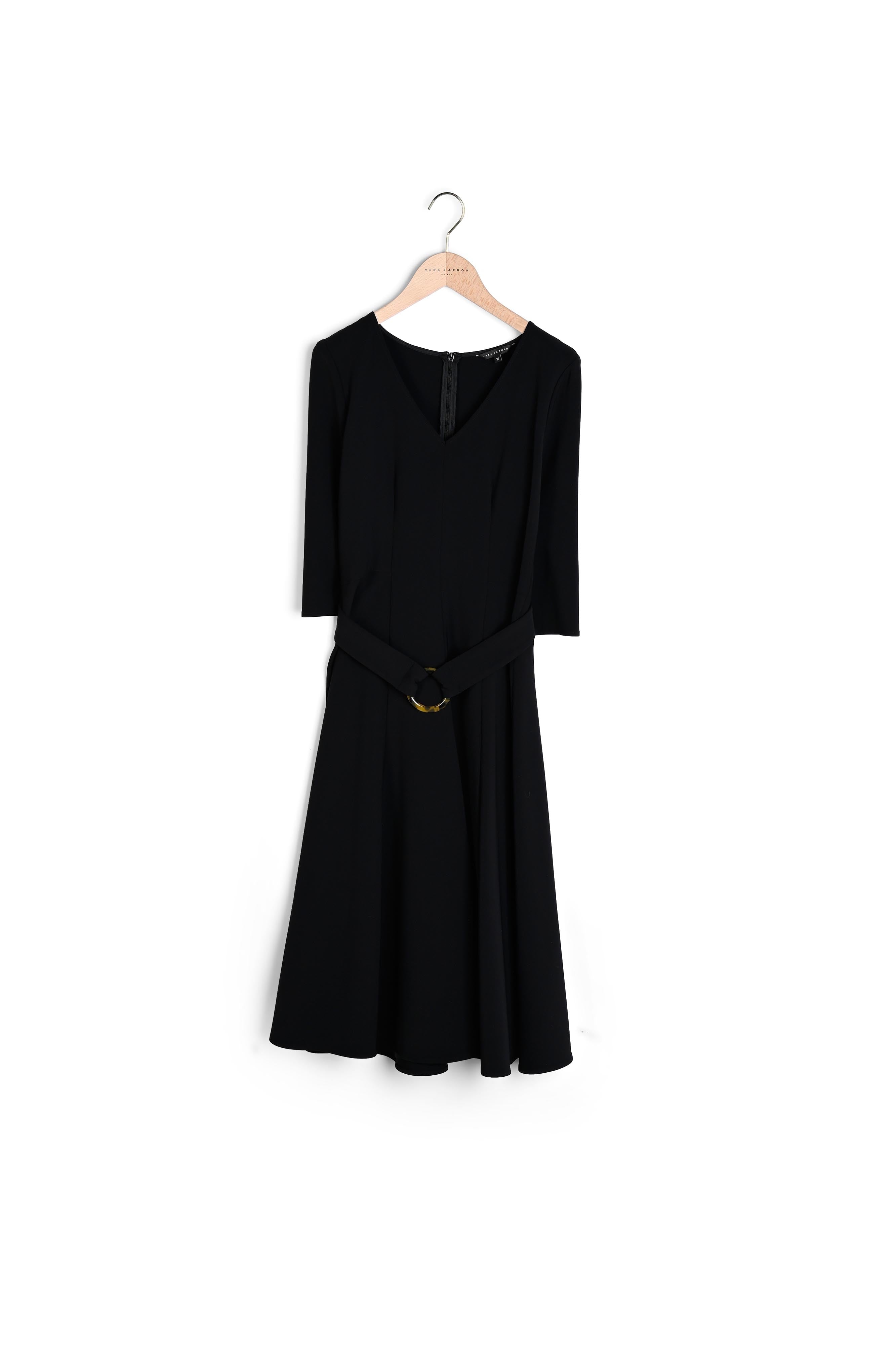 Robe Roseline noire en crêpe technique Faume - seconde main