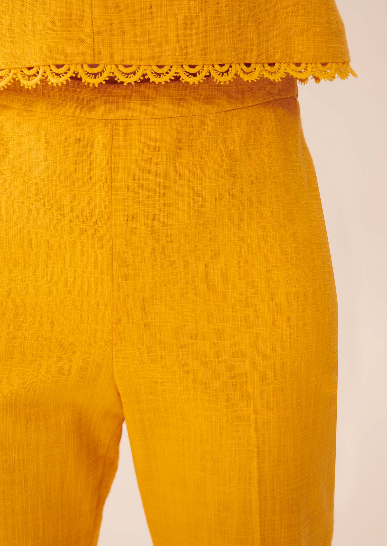 Pantalon Peasi jaune en coton épais Faume - seconde main