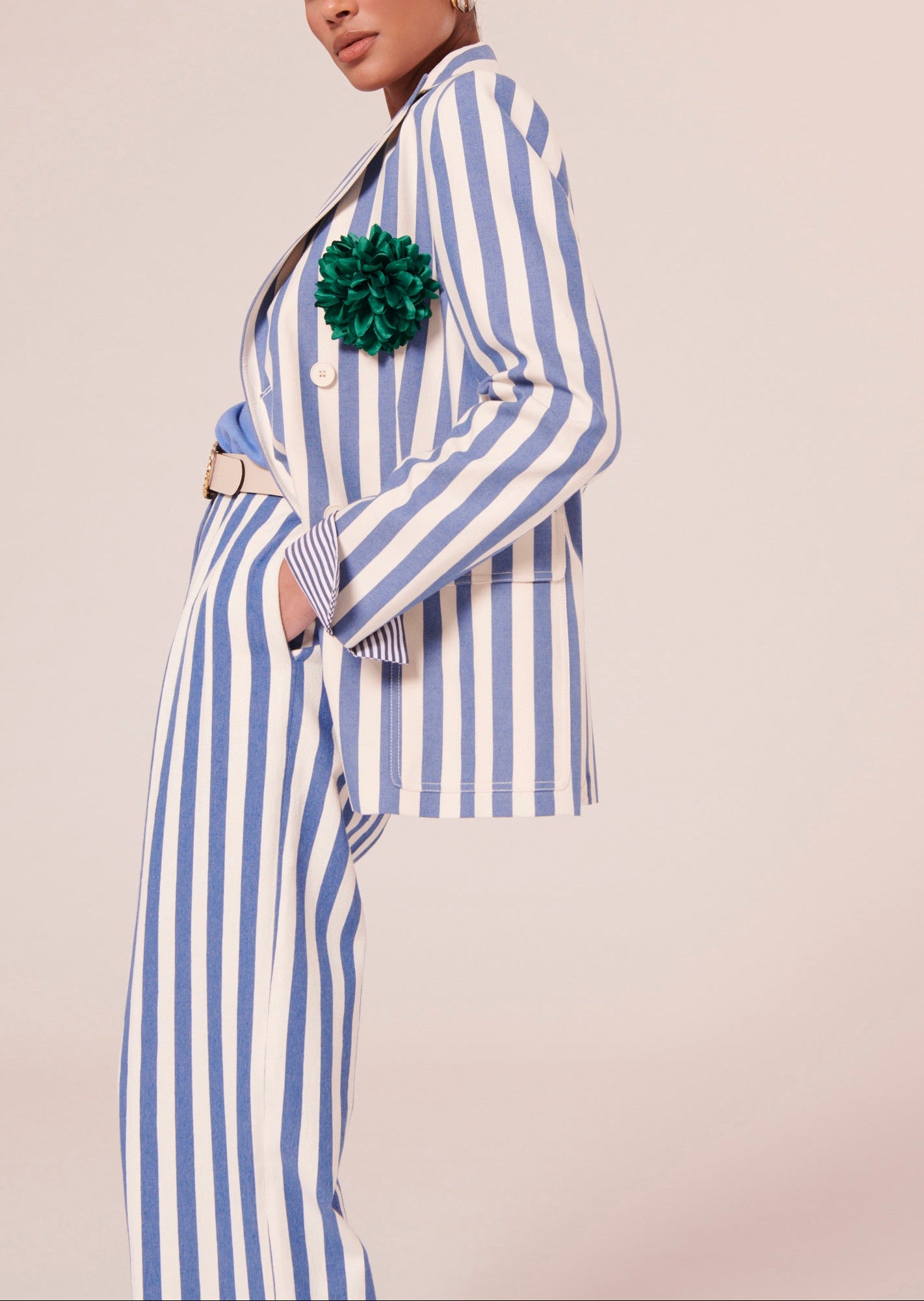 Pantalon Parigi bleu à rayures Faume - seconde main