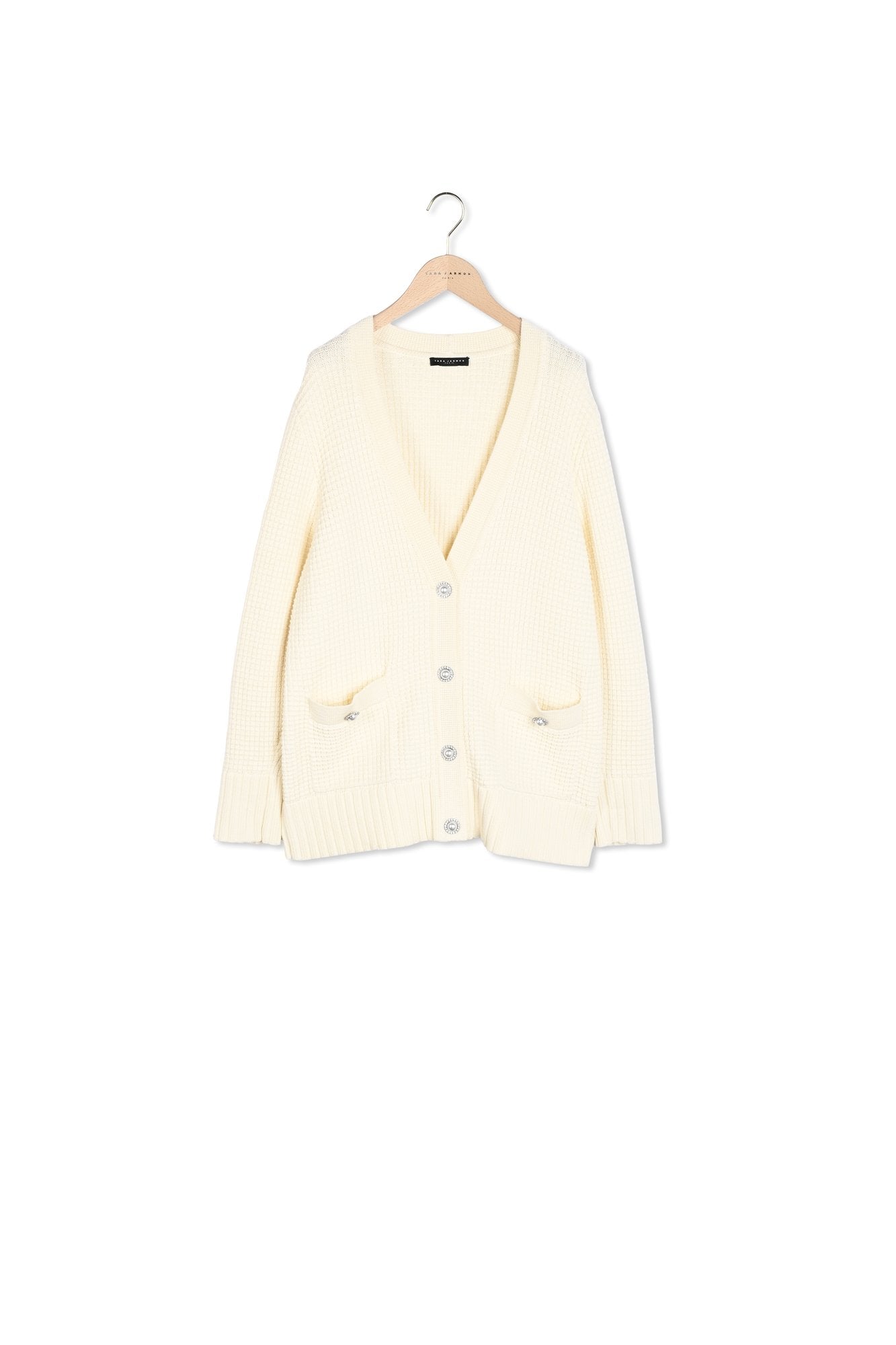 Gilet Gia écru en maille tweedée Faume - seconde main