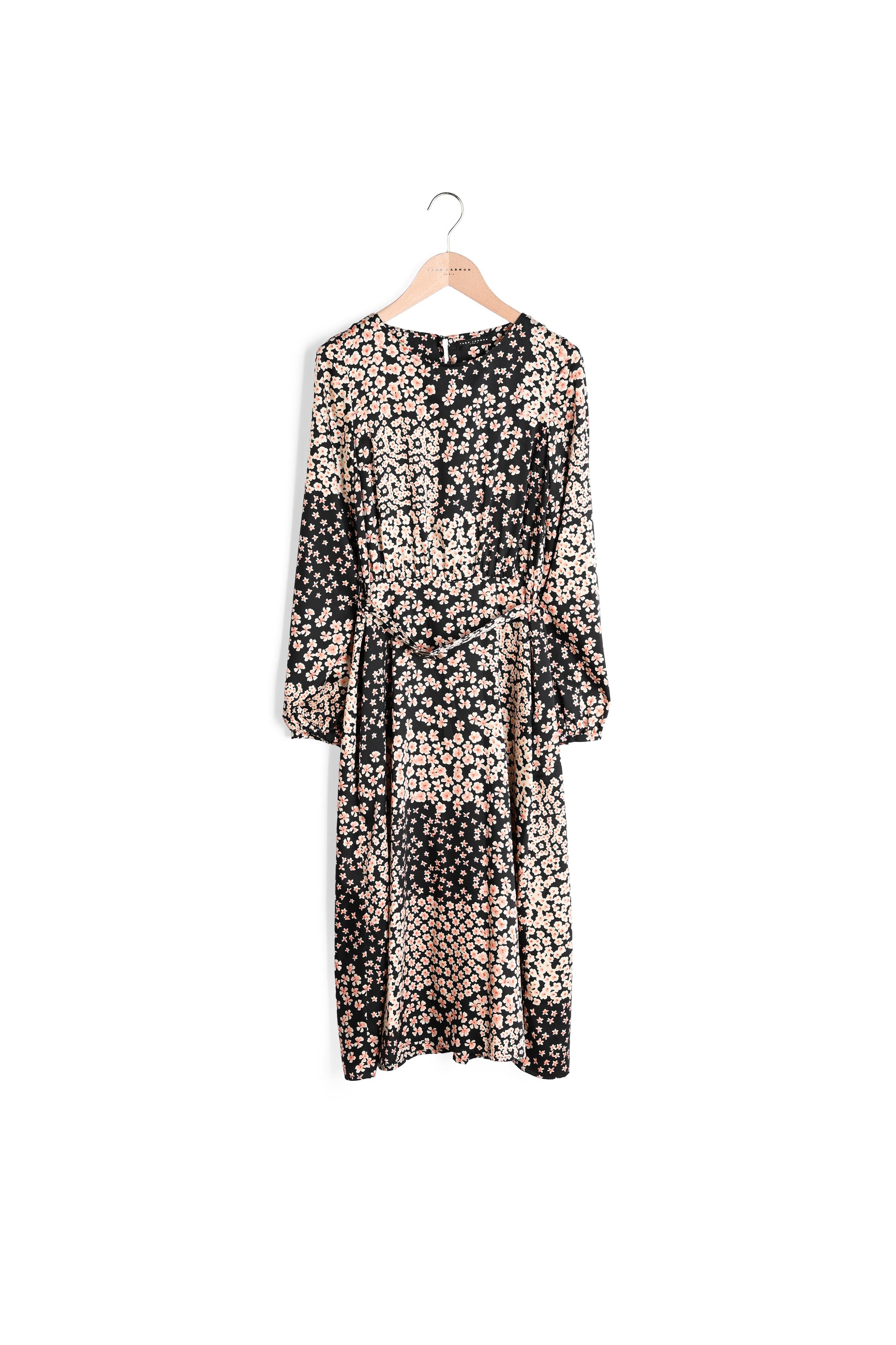 Robe Rillyta noire imprimé petites fleurs Faume - seconde main