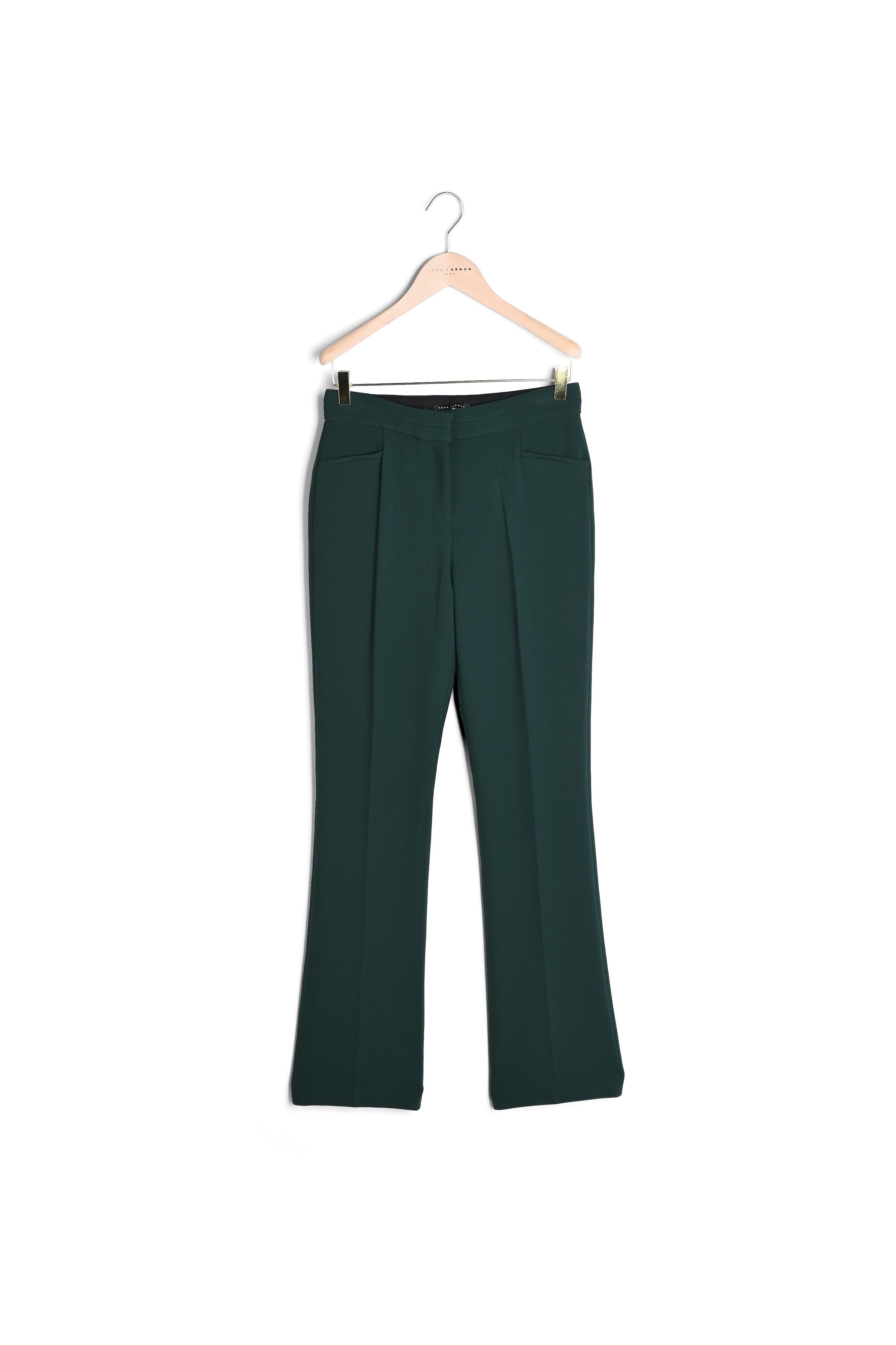 Pantalon Poppy vert bouteille en toile double Faume - seconde main