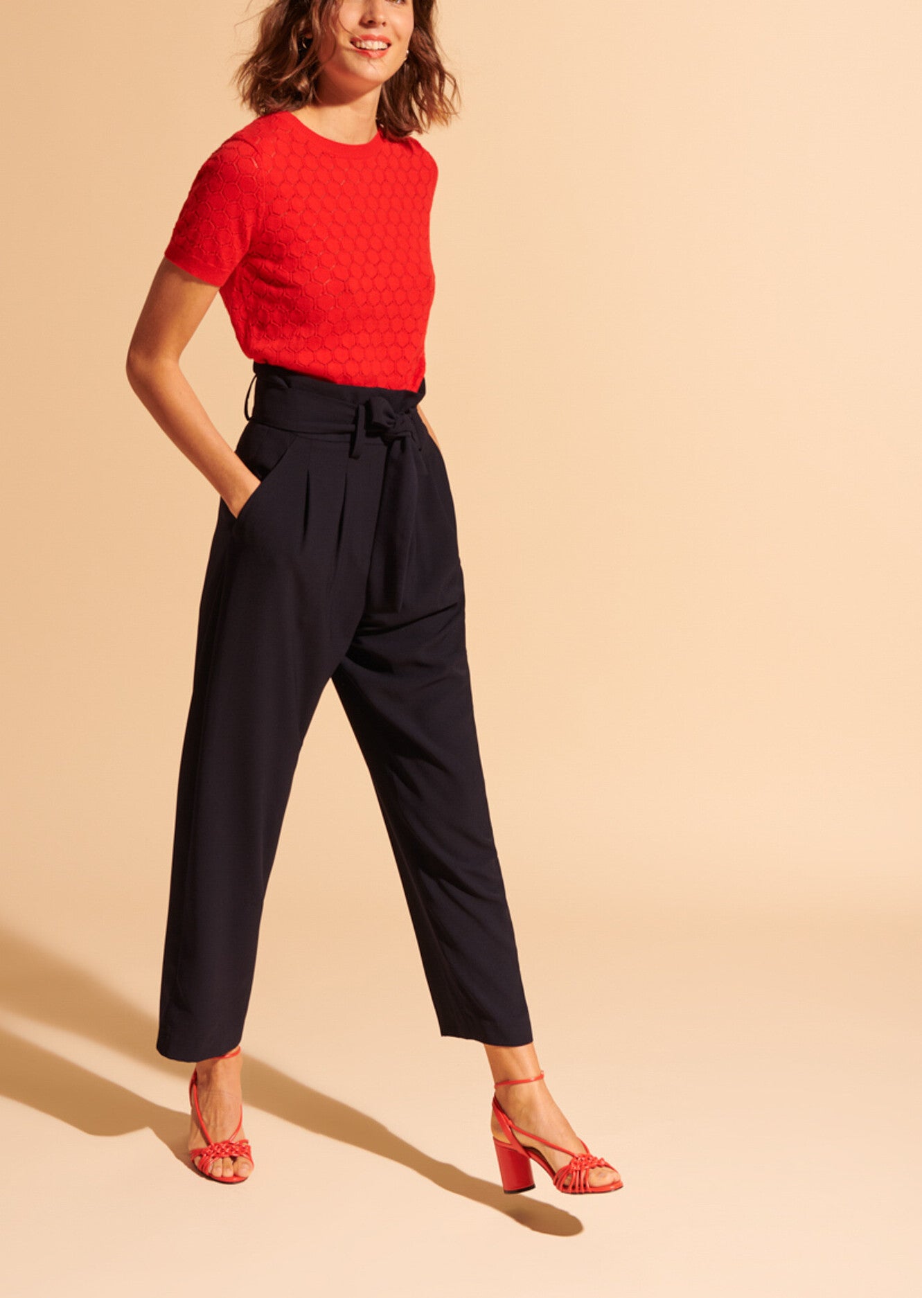 Pull à manches courtes Nova rouge Faume - seconde main