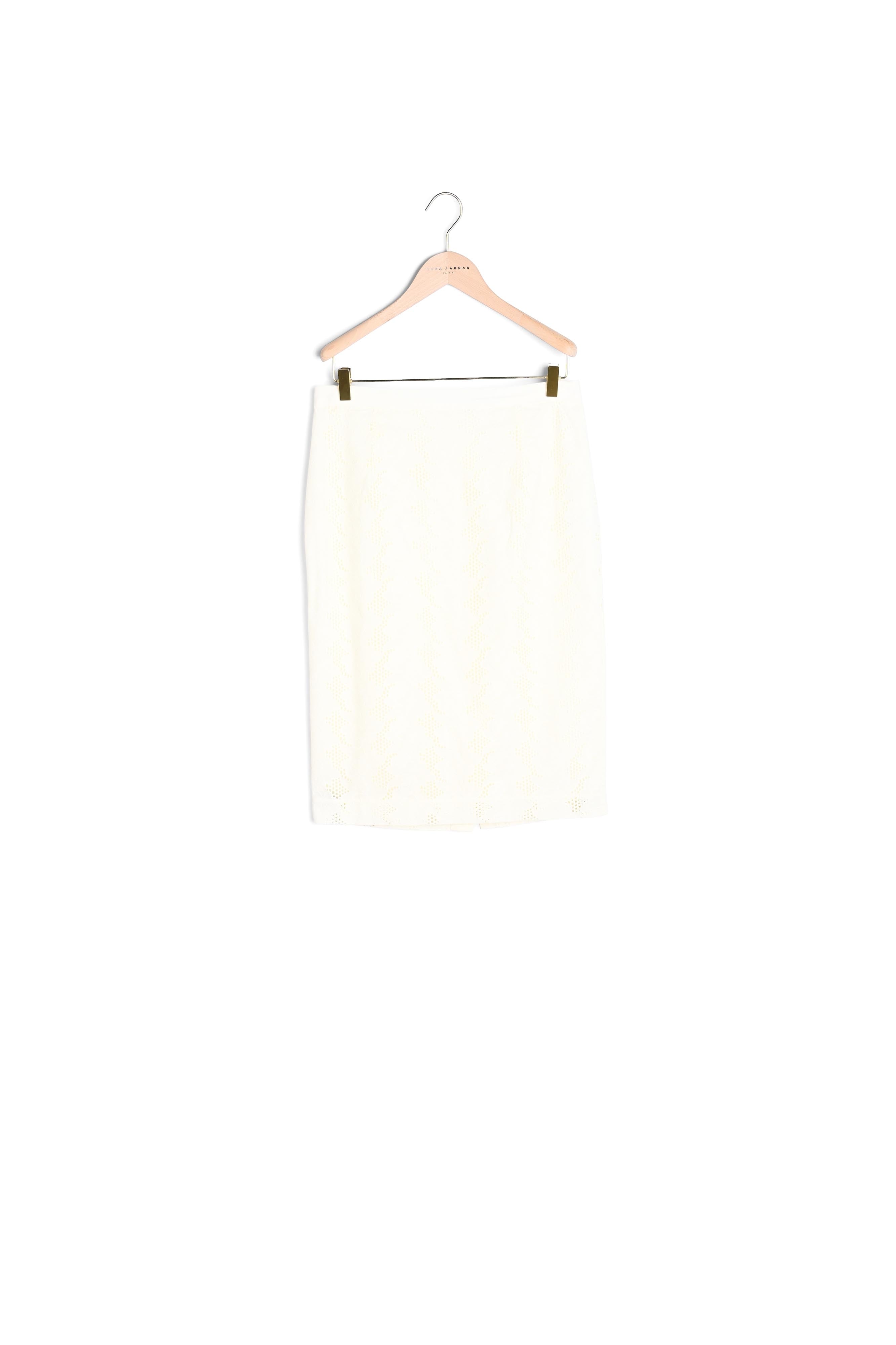 Jupe Jack écrue en coton avec broderie anglaise fleurs champêtre Faume - seconde main