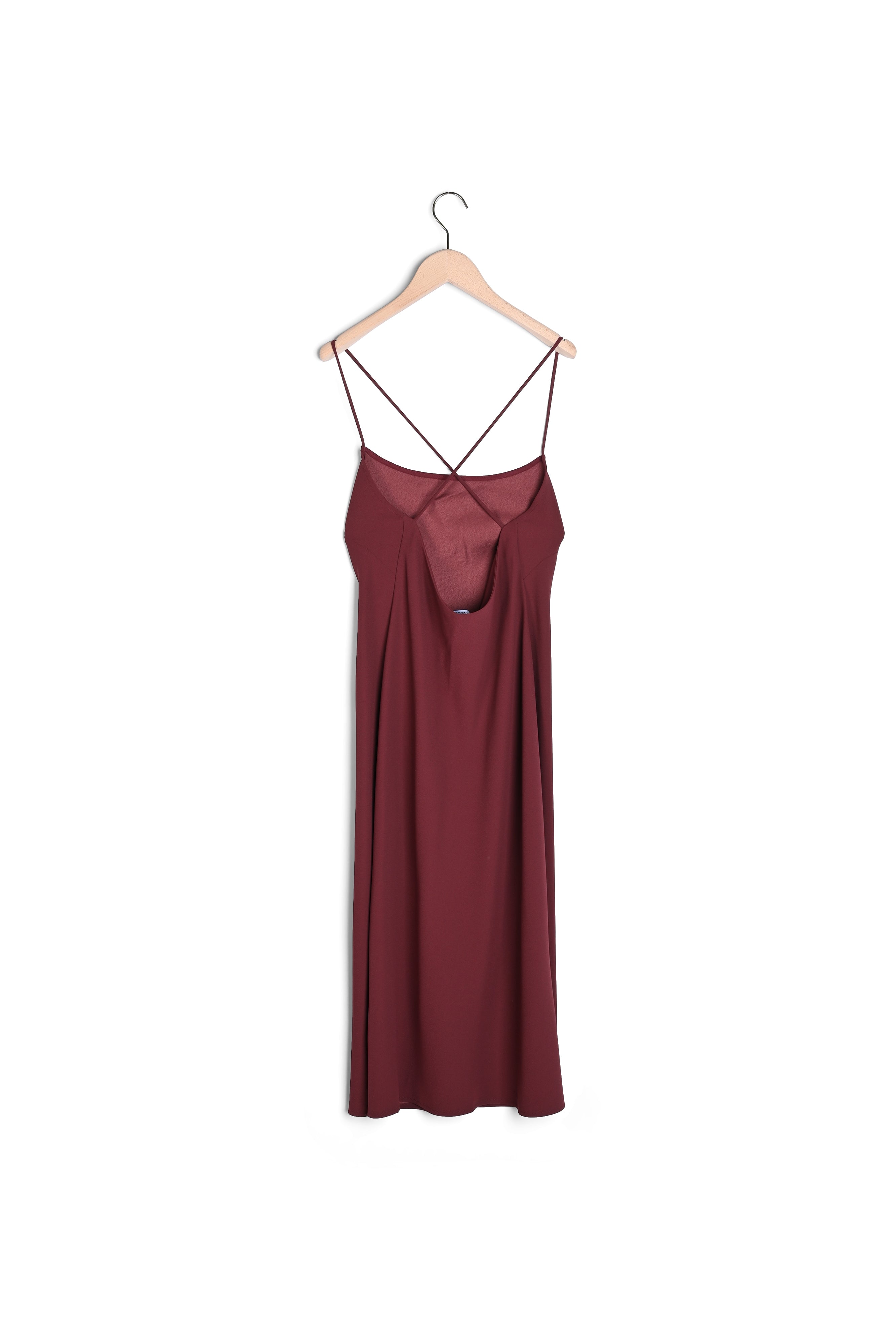 Robe Reany bordeaux en crêpe envers satin Faume - seconde main