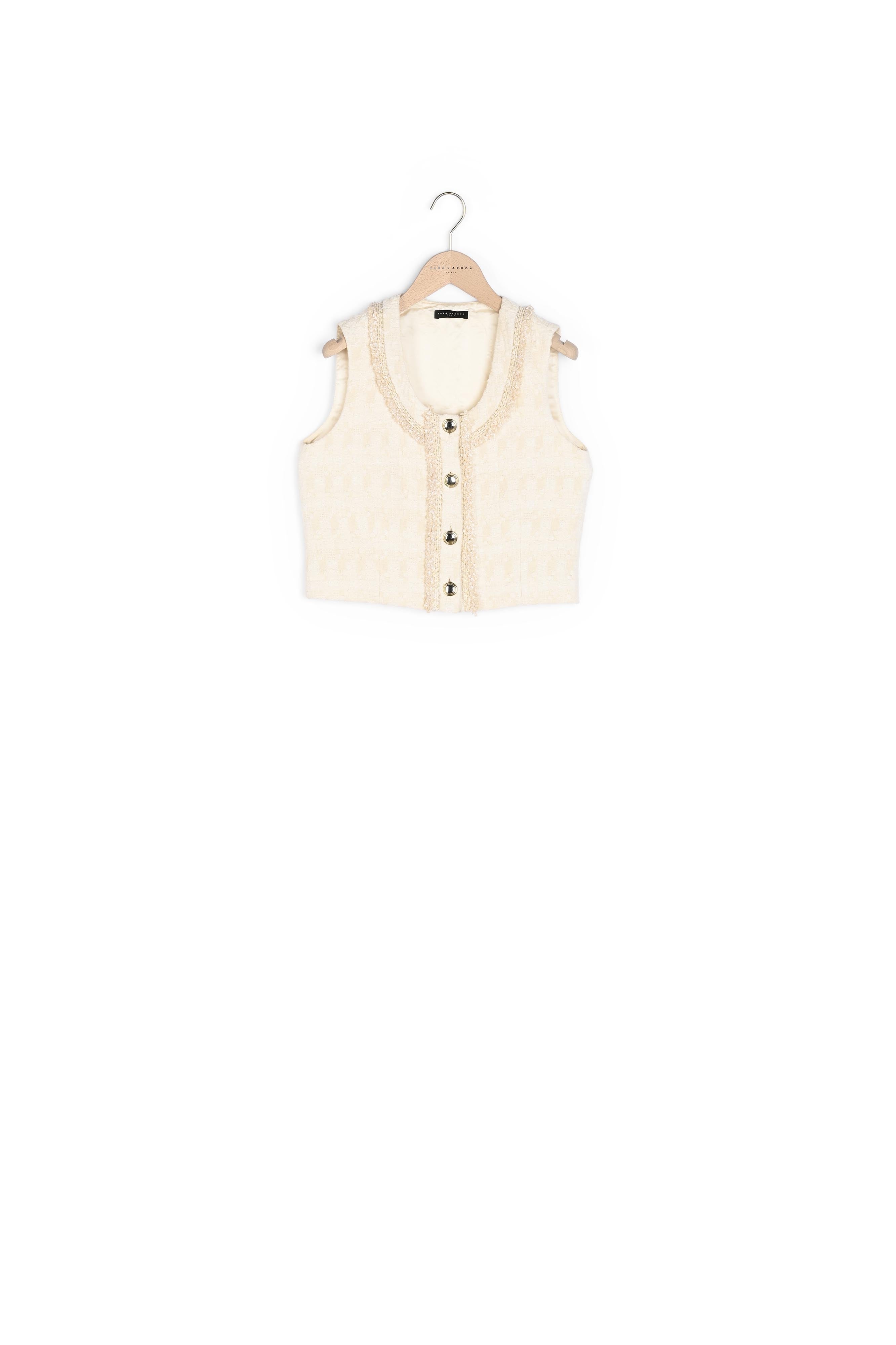 Top Tocqueville écru en tweed Faume - seconde main