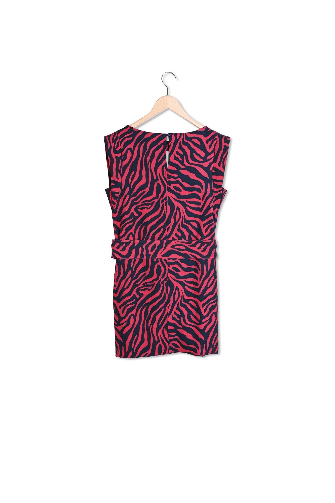 Robe Roisin imprimé zèbre bleu nuit et bordeaux Faume - seconde main