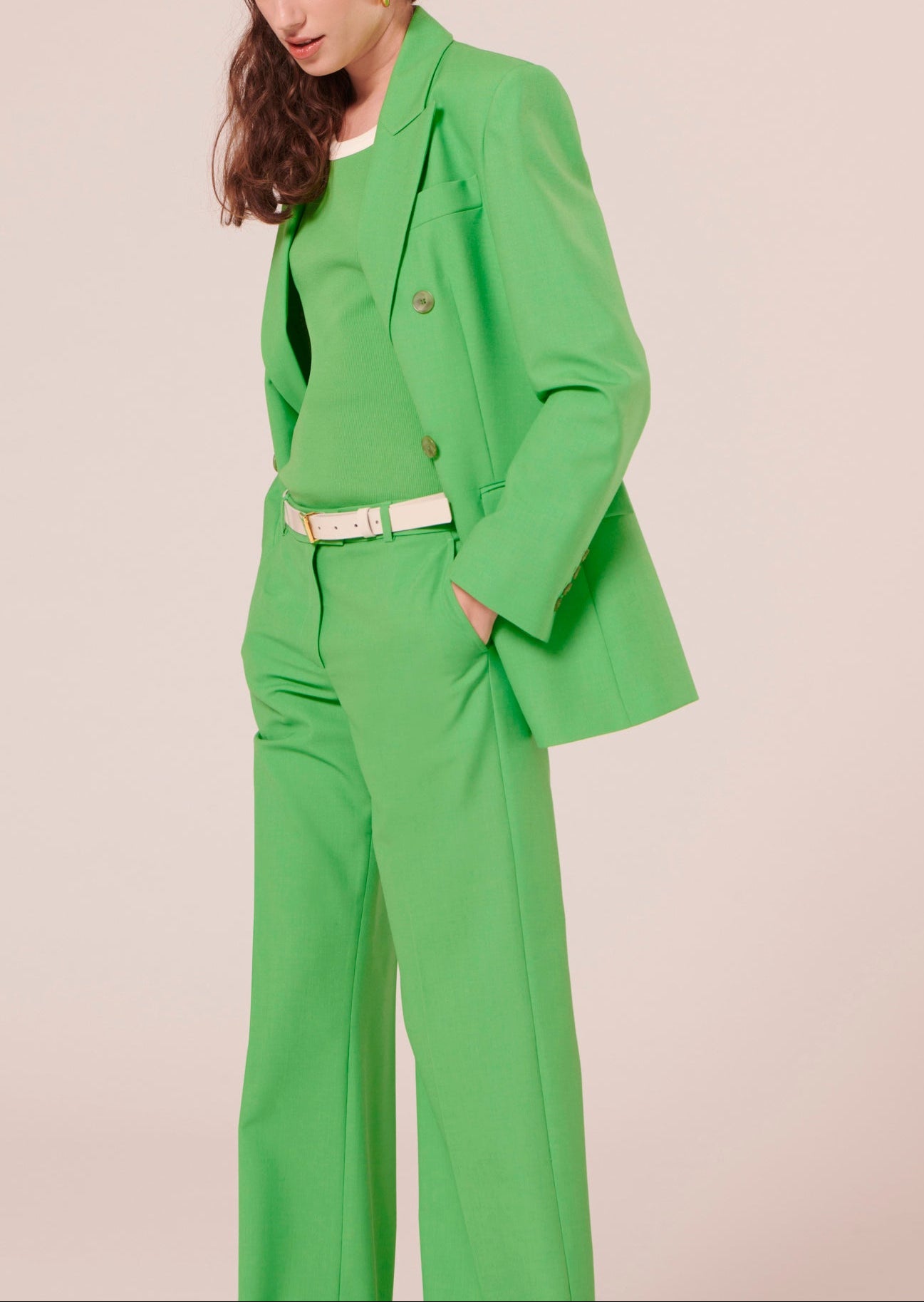 Veste Viola verte en laine froide Faume - seconde main