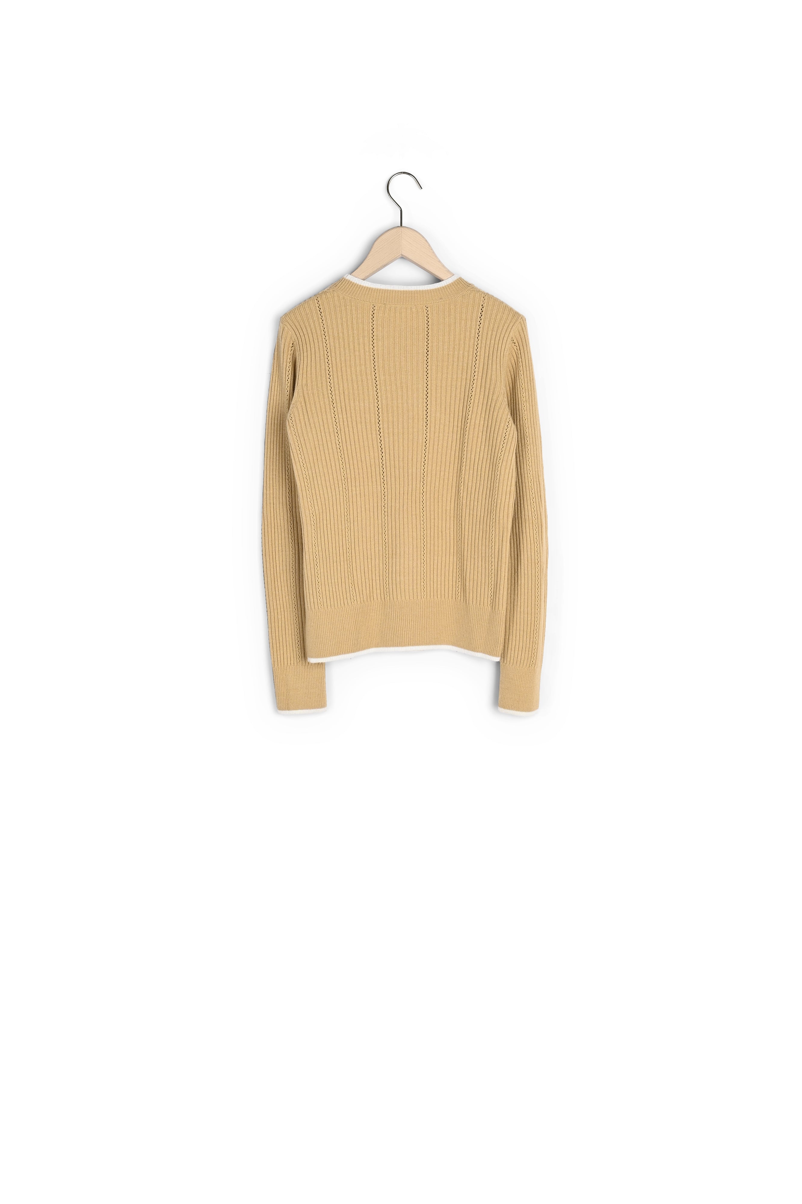 Maille pointelle camel et détails mohair Faume - seconde main