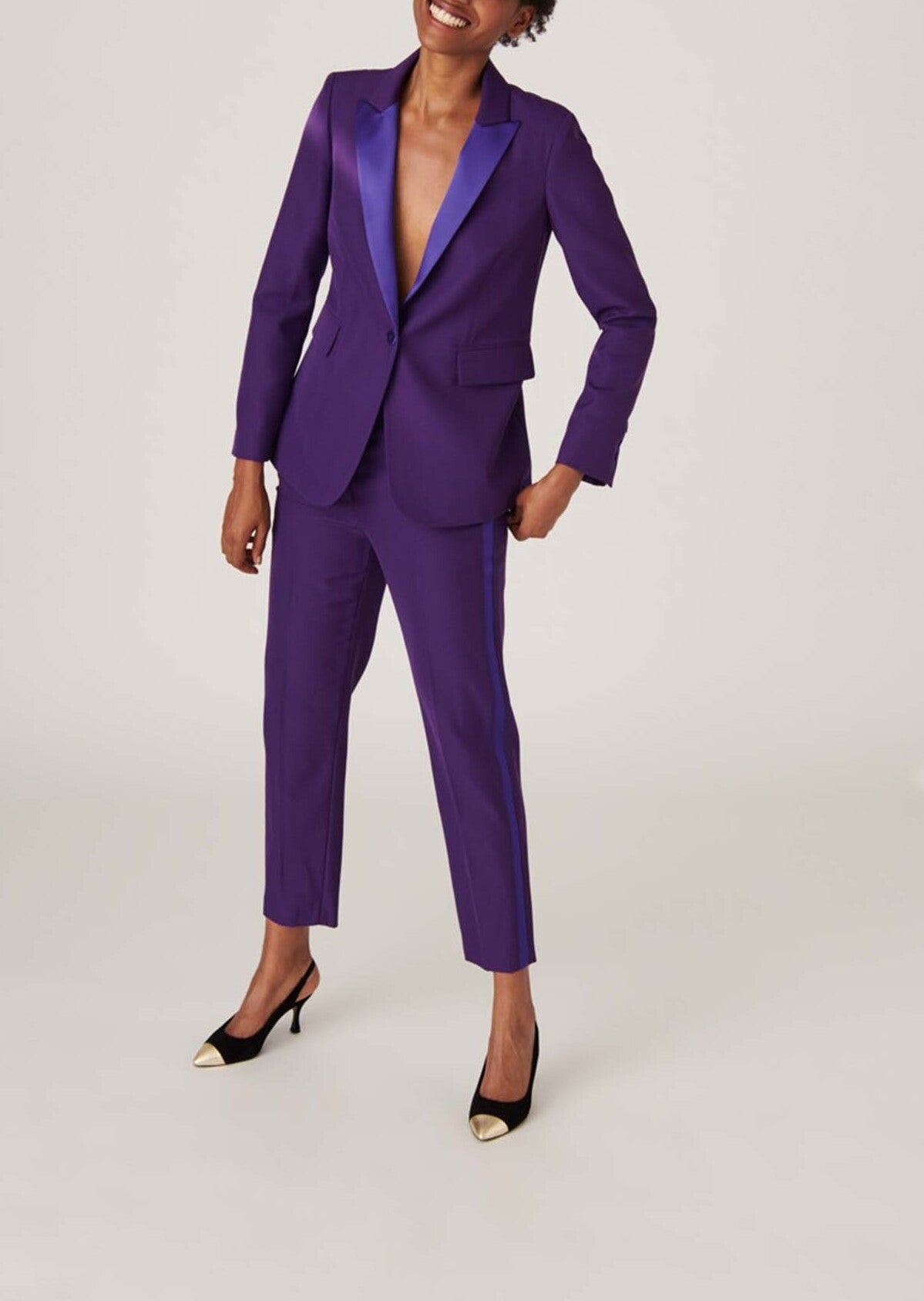 Pantalon de tailleur Paul violet en laine froide Faume - seconde main