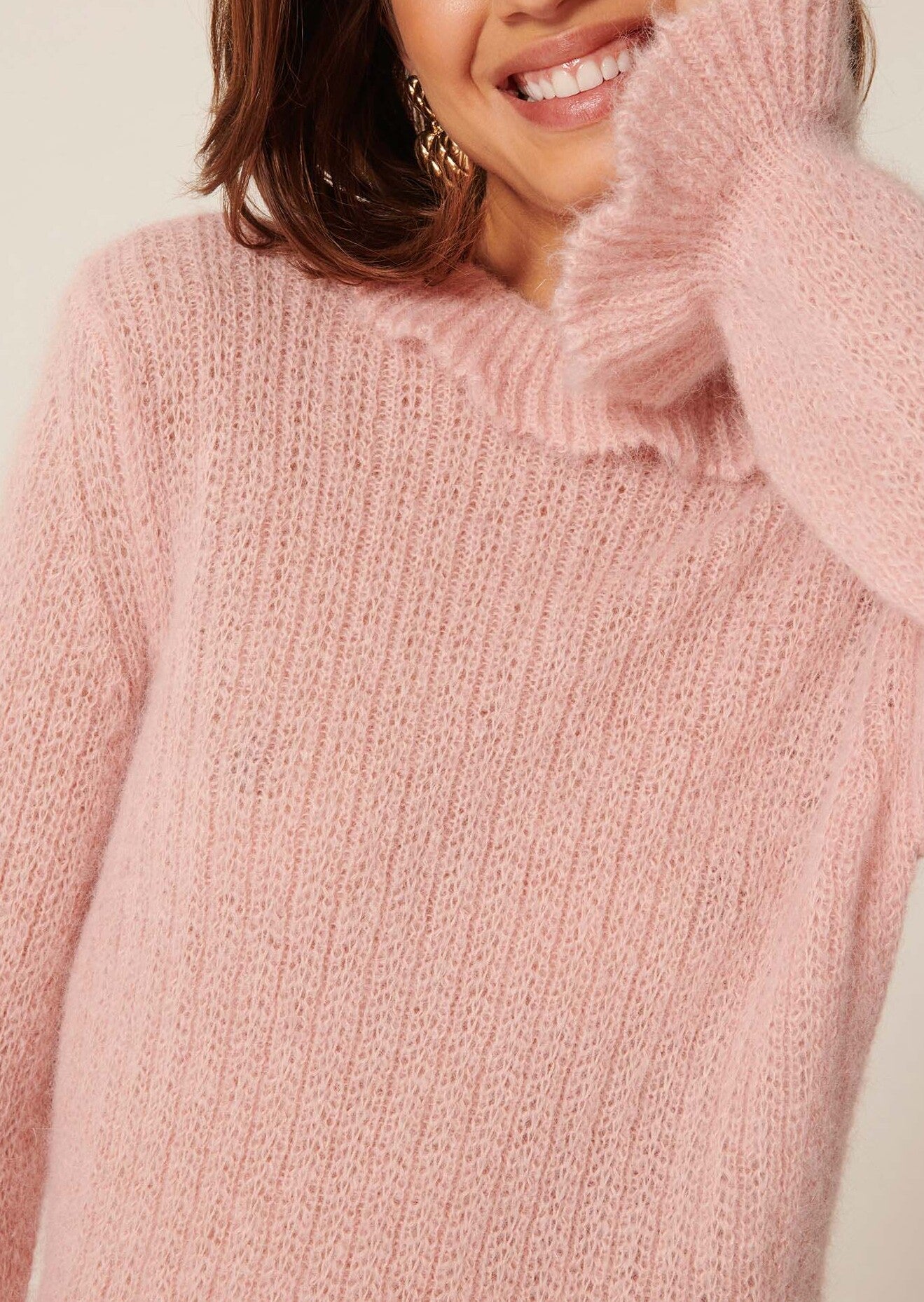 Robe pull Redestro rose en mohair et alpaga Faume - seconde main