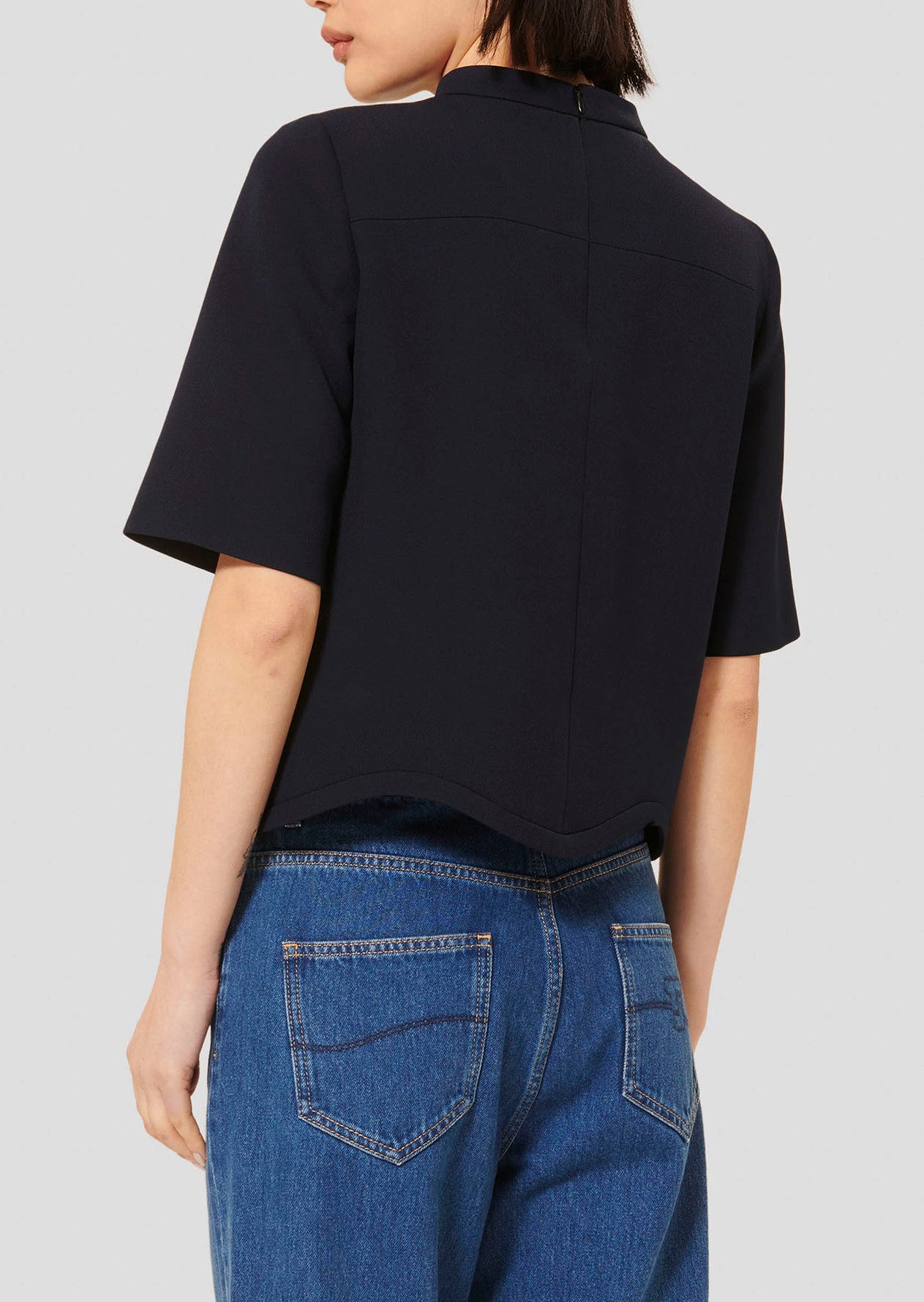 Top bleu nuit en toile double Tilda Faume - seconde main