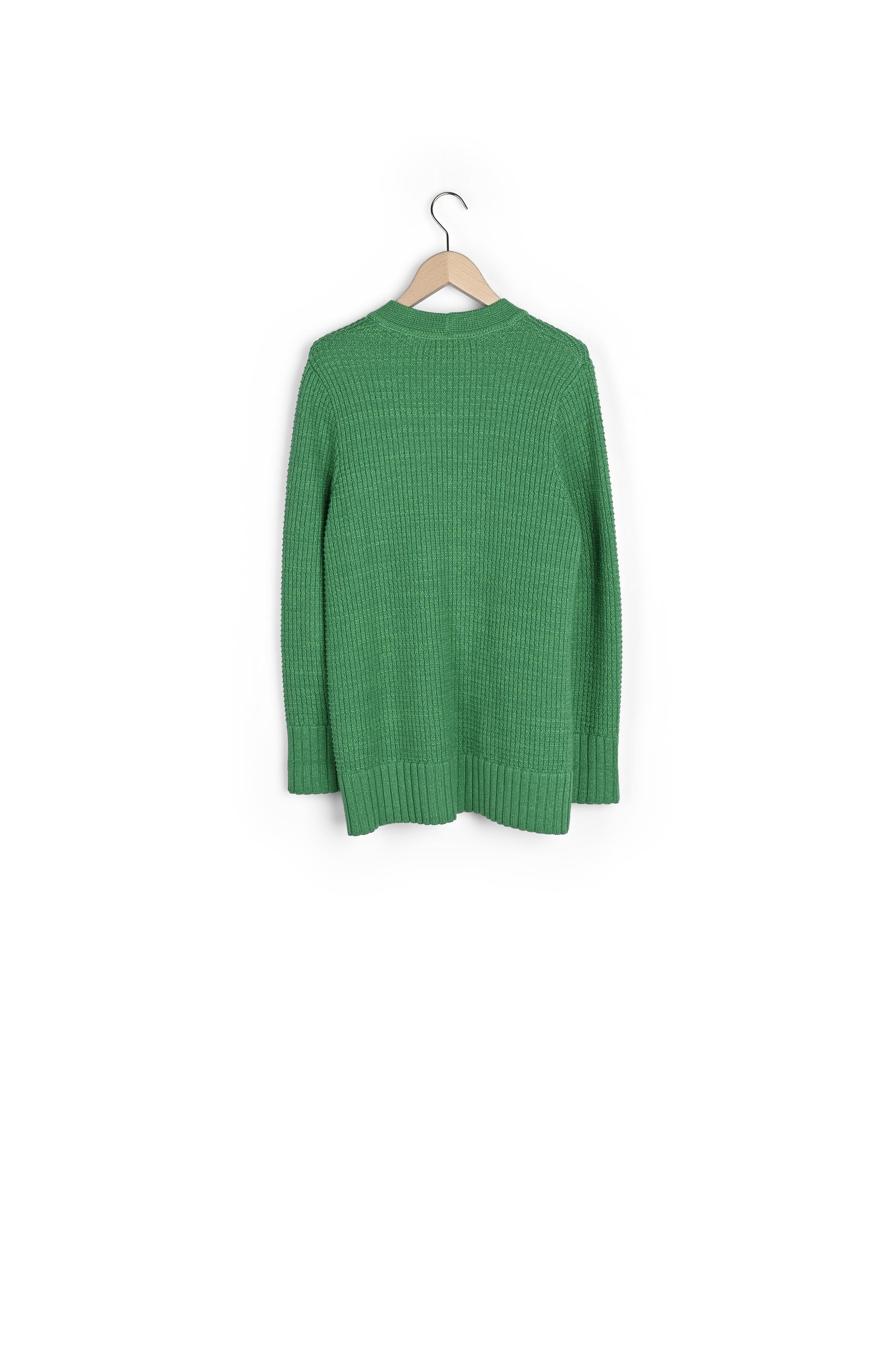 Gilet Gia vert en maille tweedée Faume - seconde main