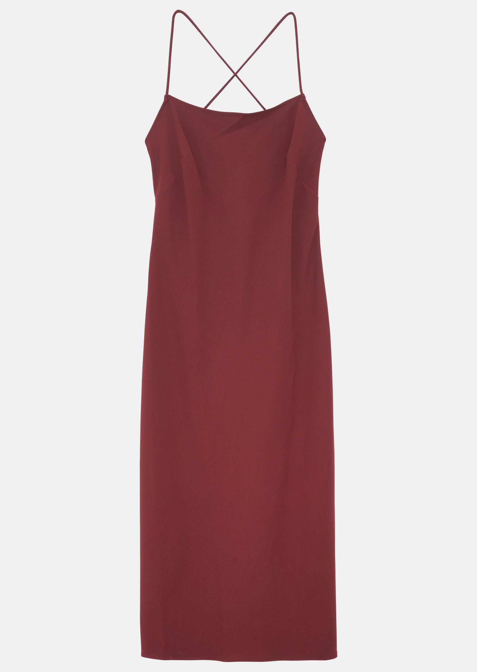 Robe Reany bordeaux en crêpe envers satin Faume - seconde main