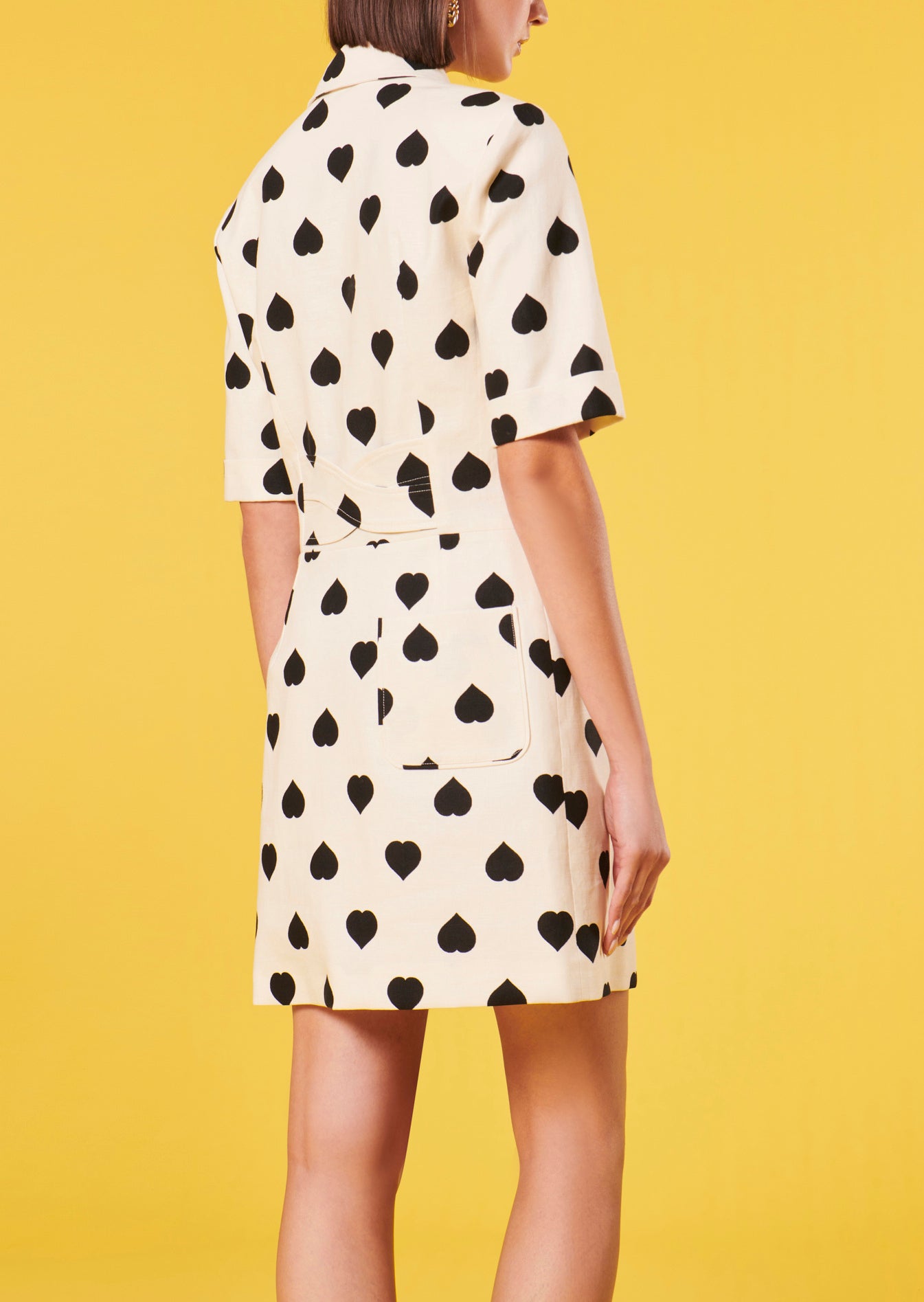 Robe Robin écrue à motif coeur noir Faume - seconde main