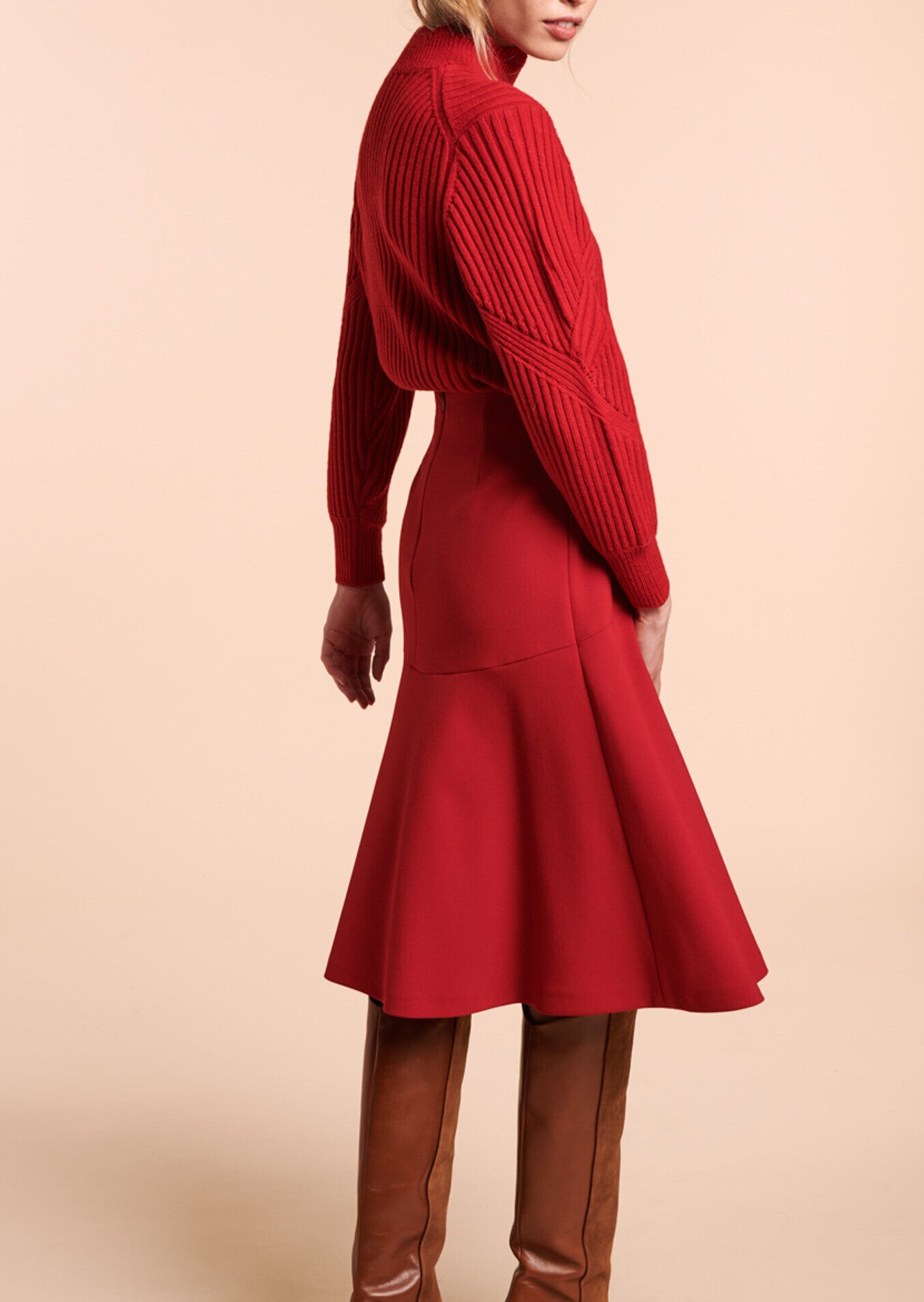 Jupe Julianne rouge en toile double Faume - seconde main