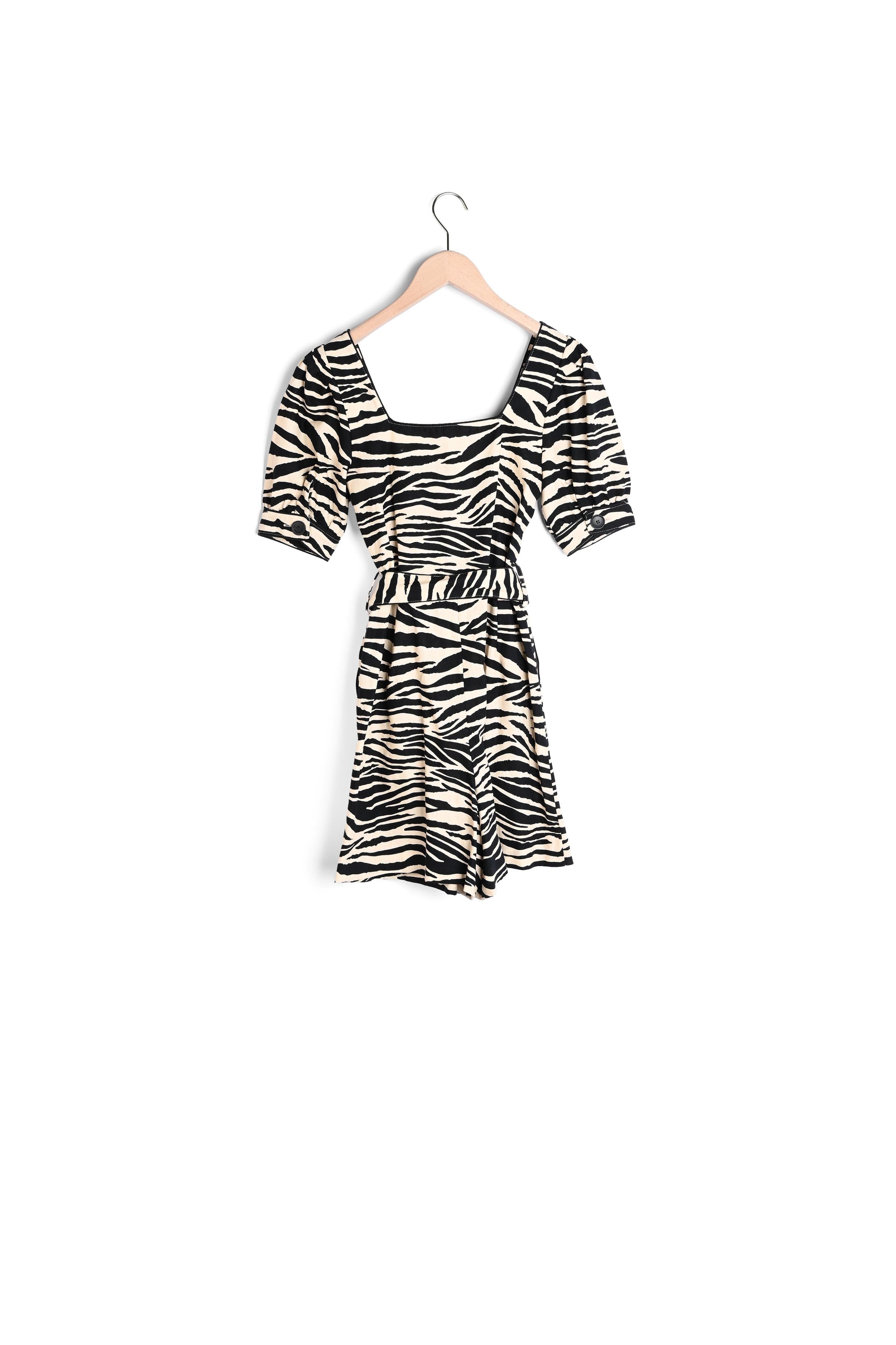 Combinaison Carolina beige imprimé zèbre en coton Faume - seconde main